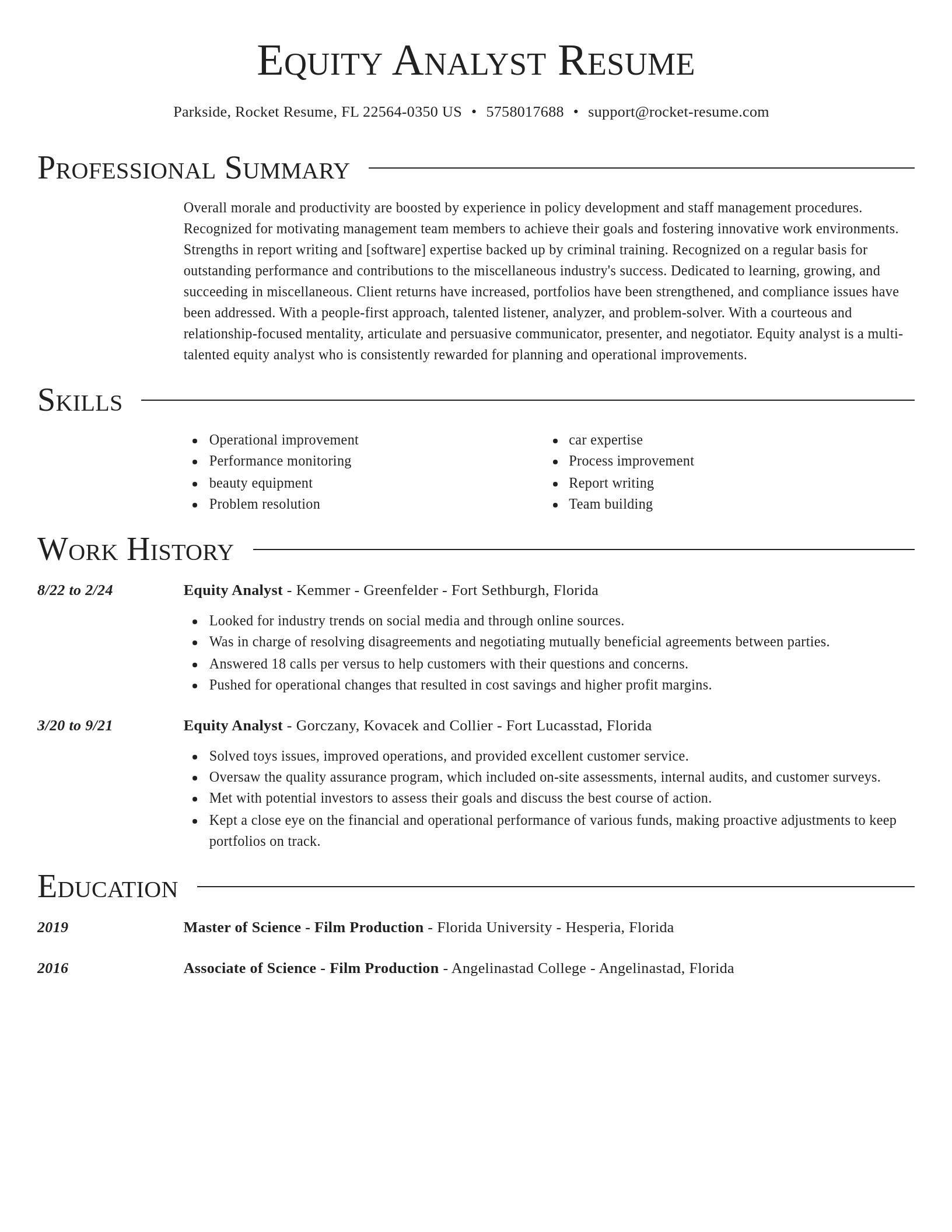 Director resume template