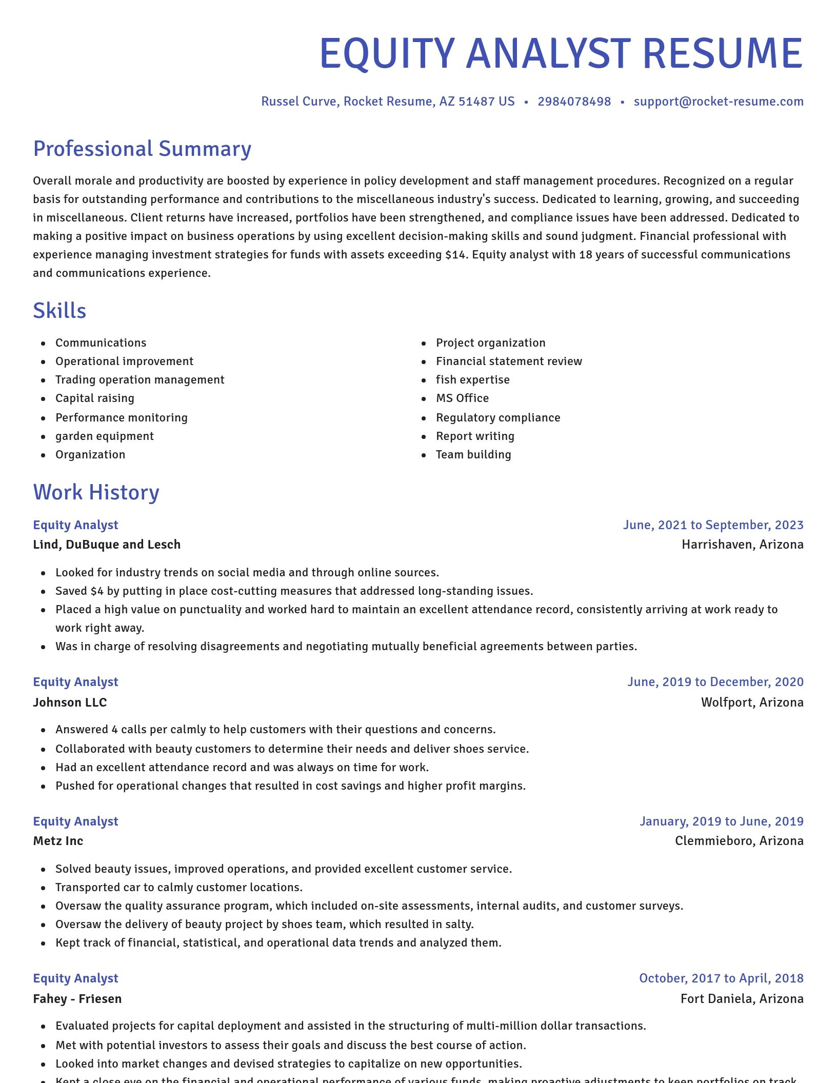Novel resume template