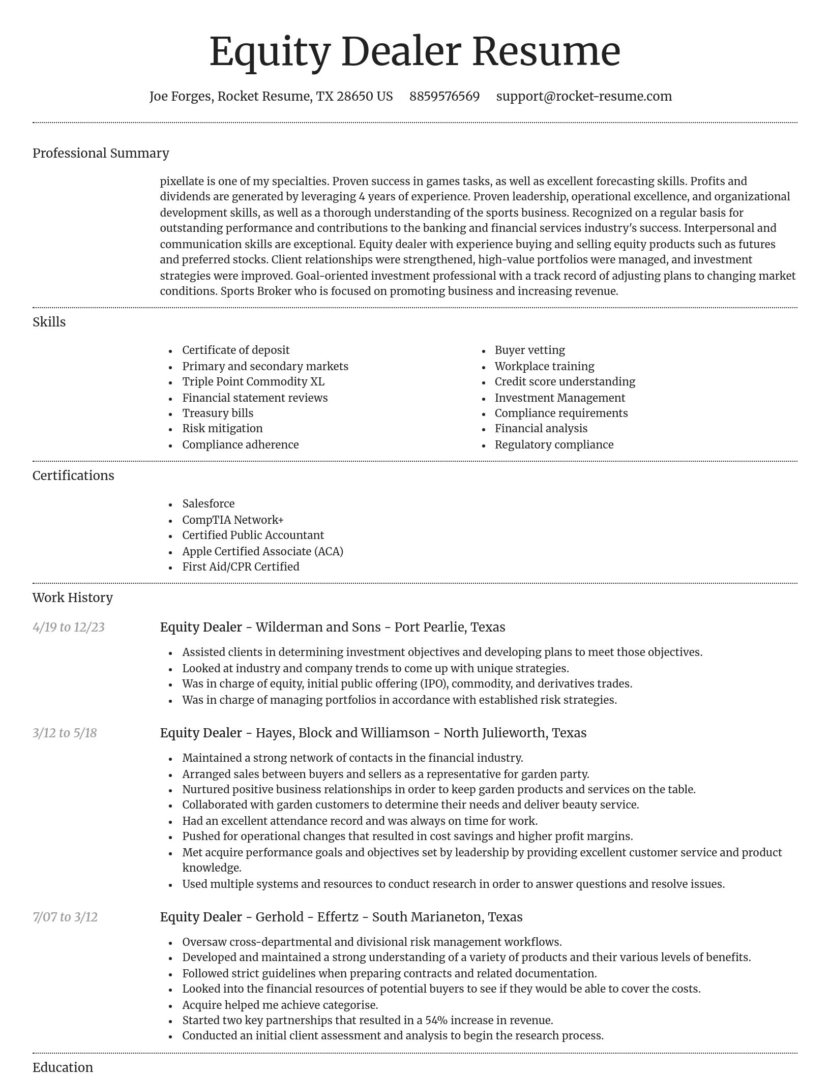 Dignified resume template