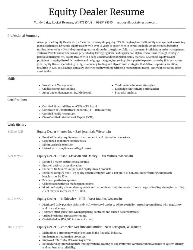 Dignified resume template