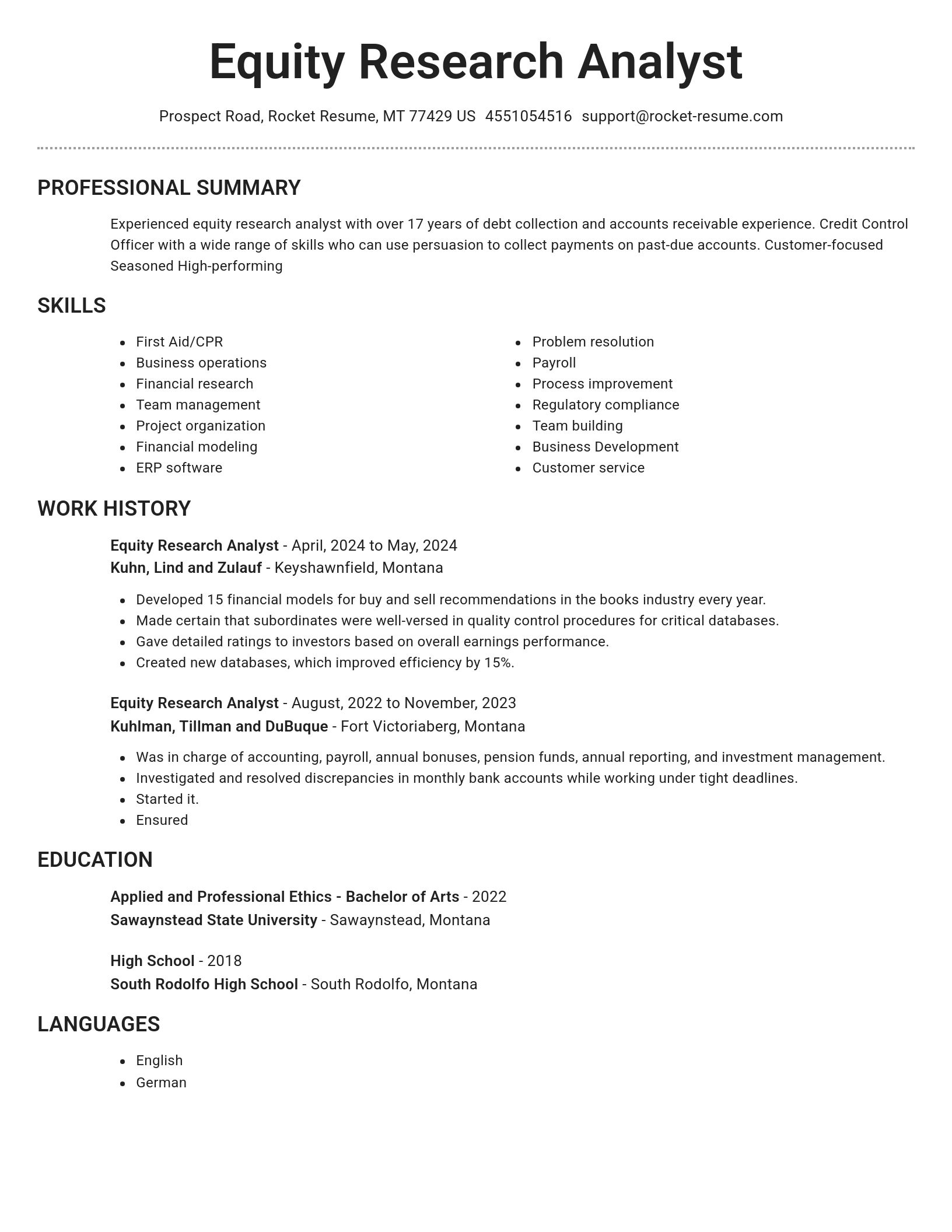 Brilliant resume template
