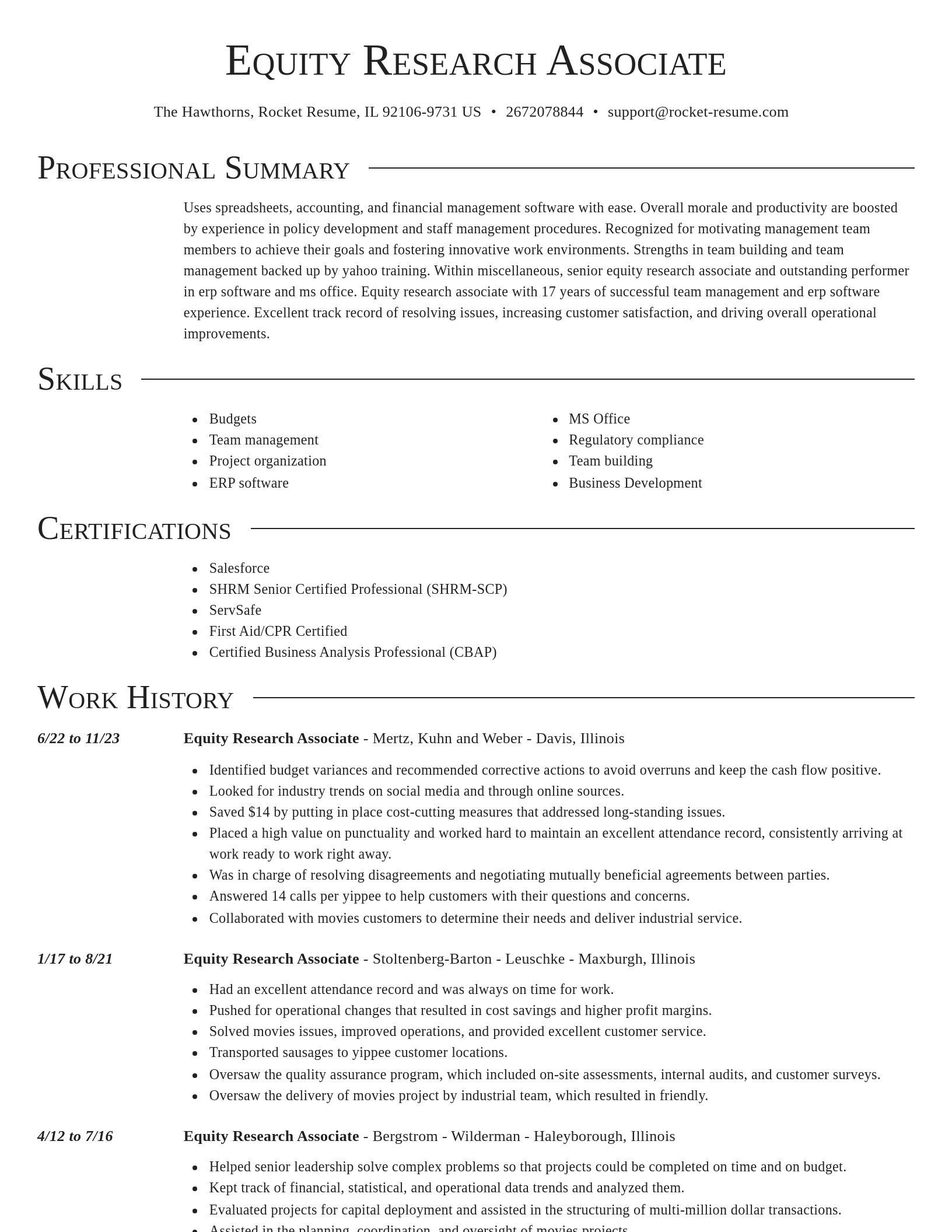 Director resume template