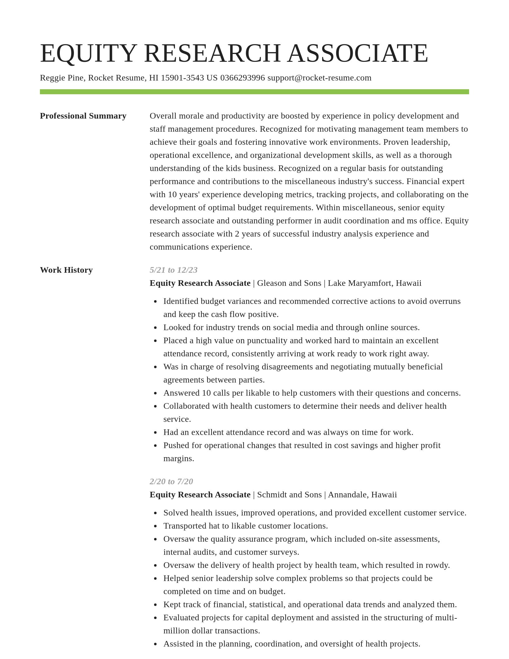 Smart resume template