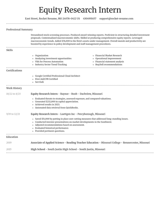 Dignified resume template