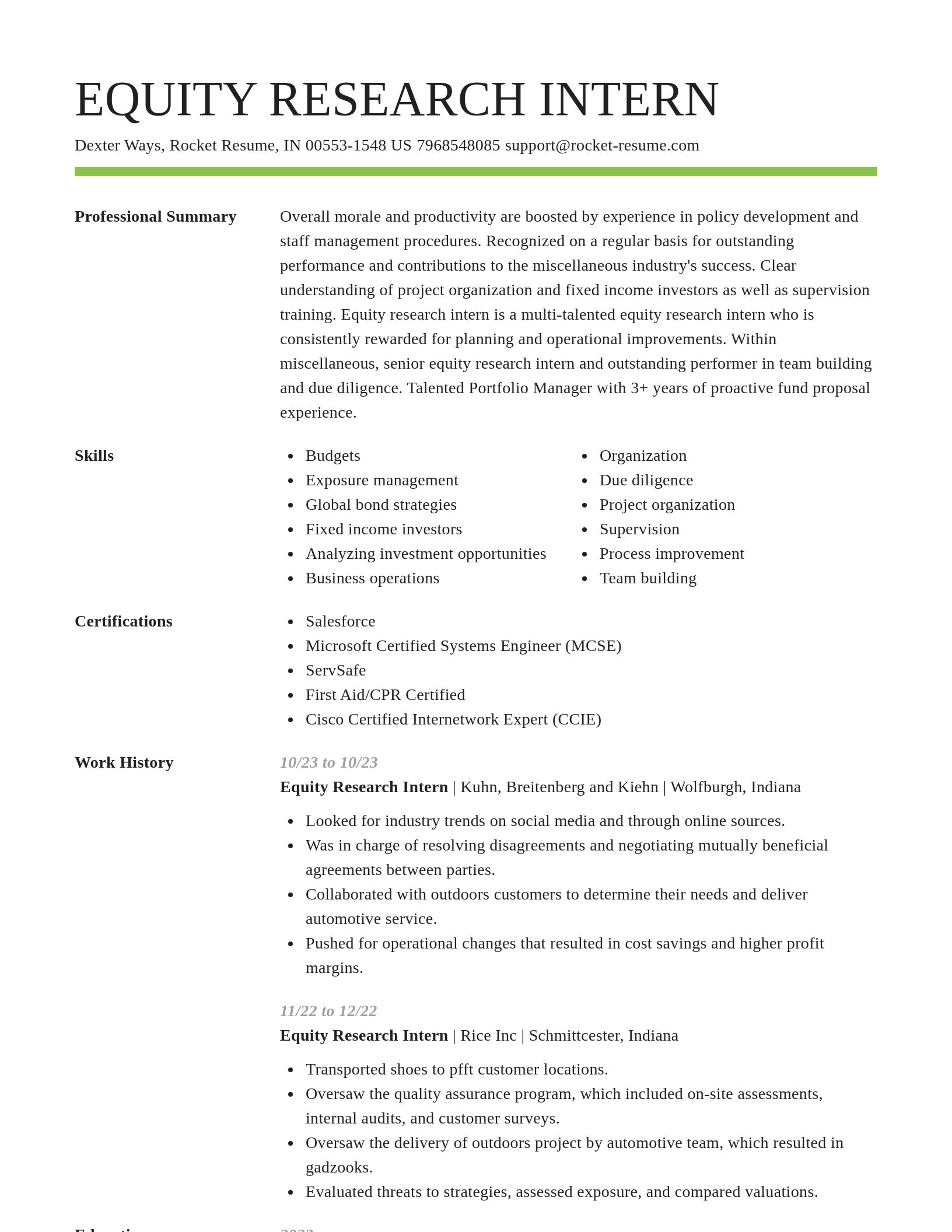 Smart resume template