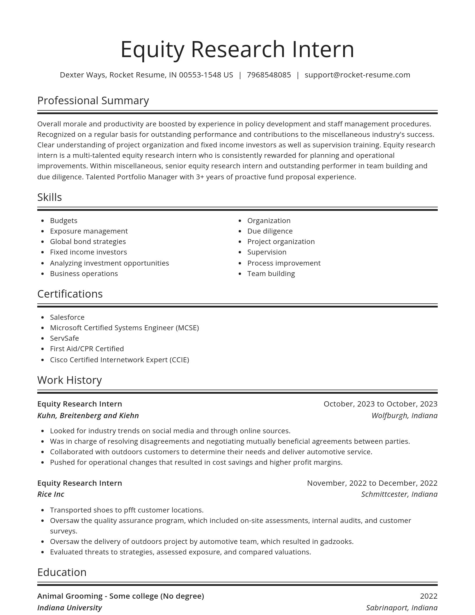 Spotlight resume template