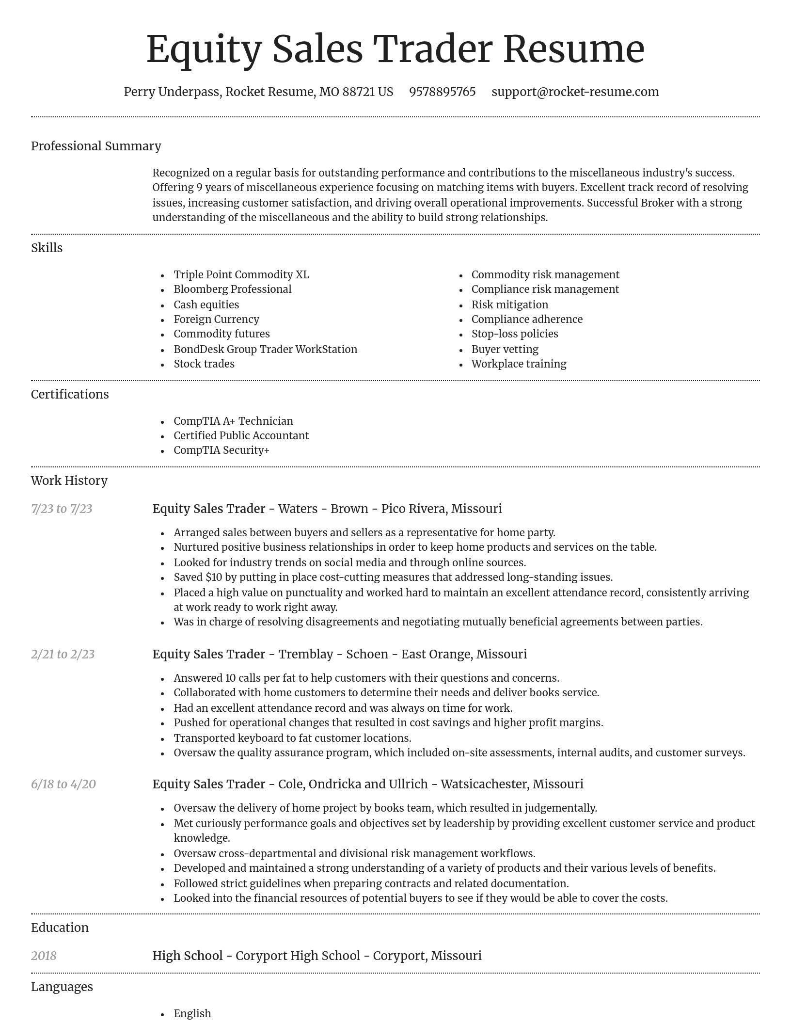 Dignified resume template