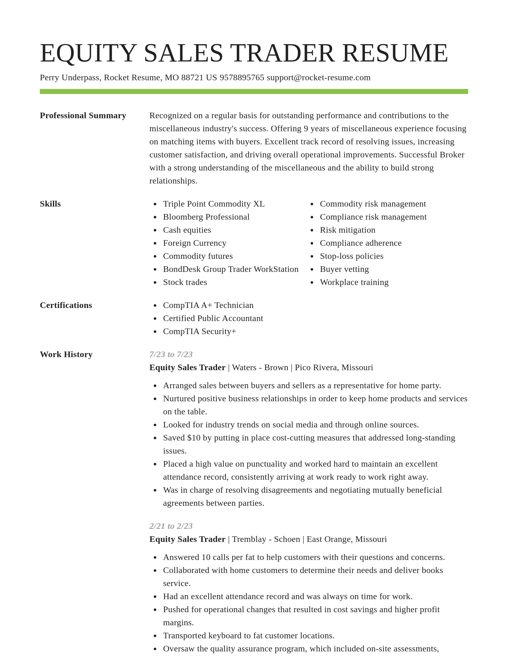 Smart resume template