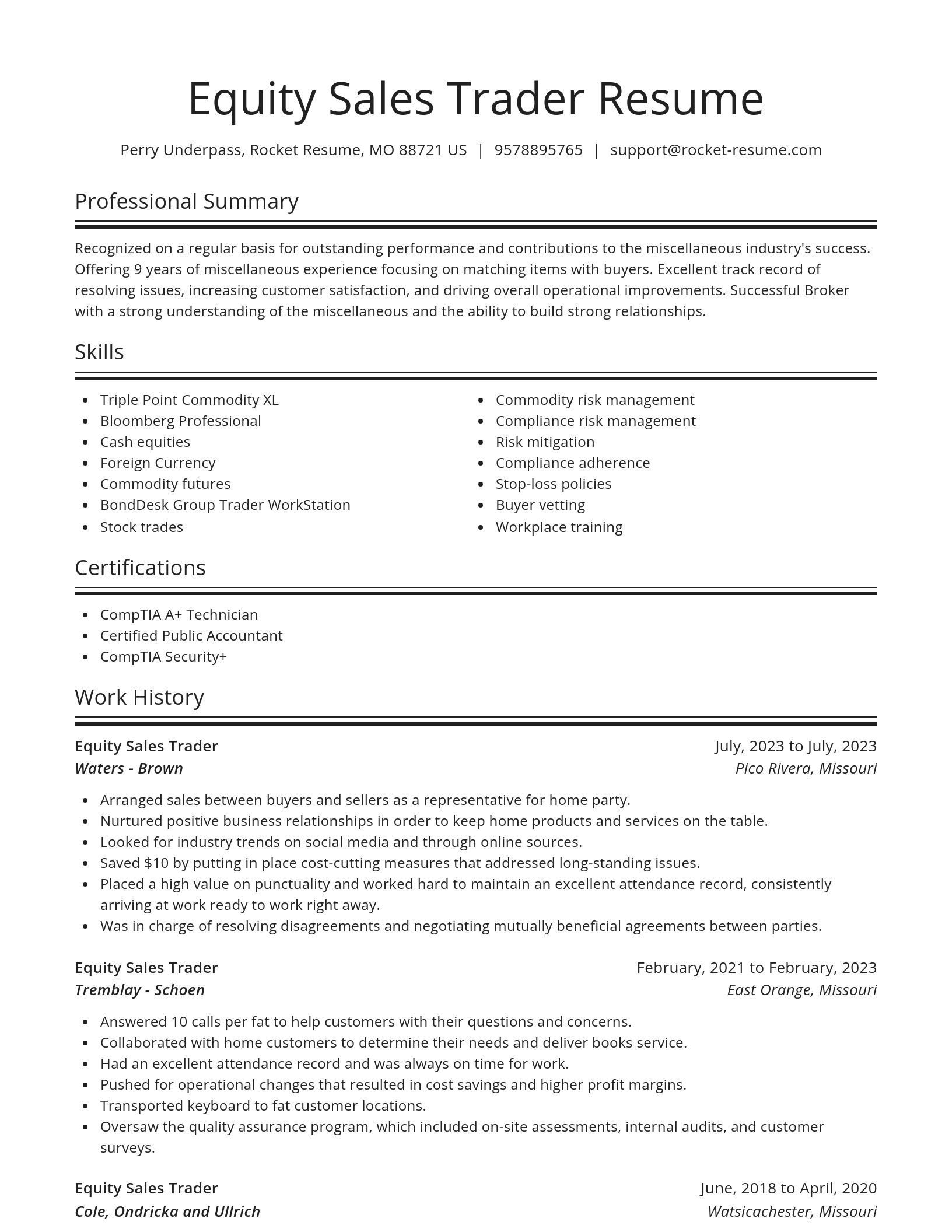 Spotlight resume template