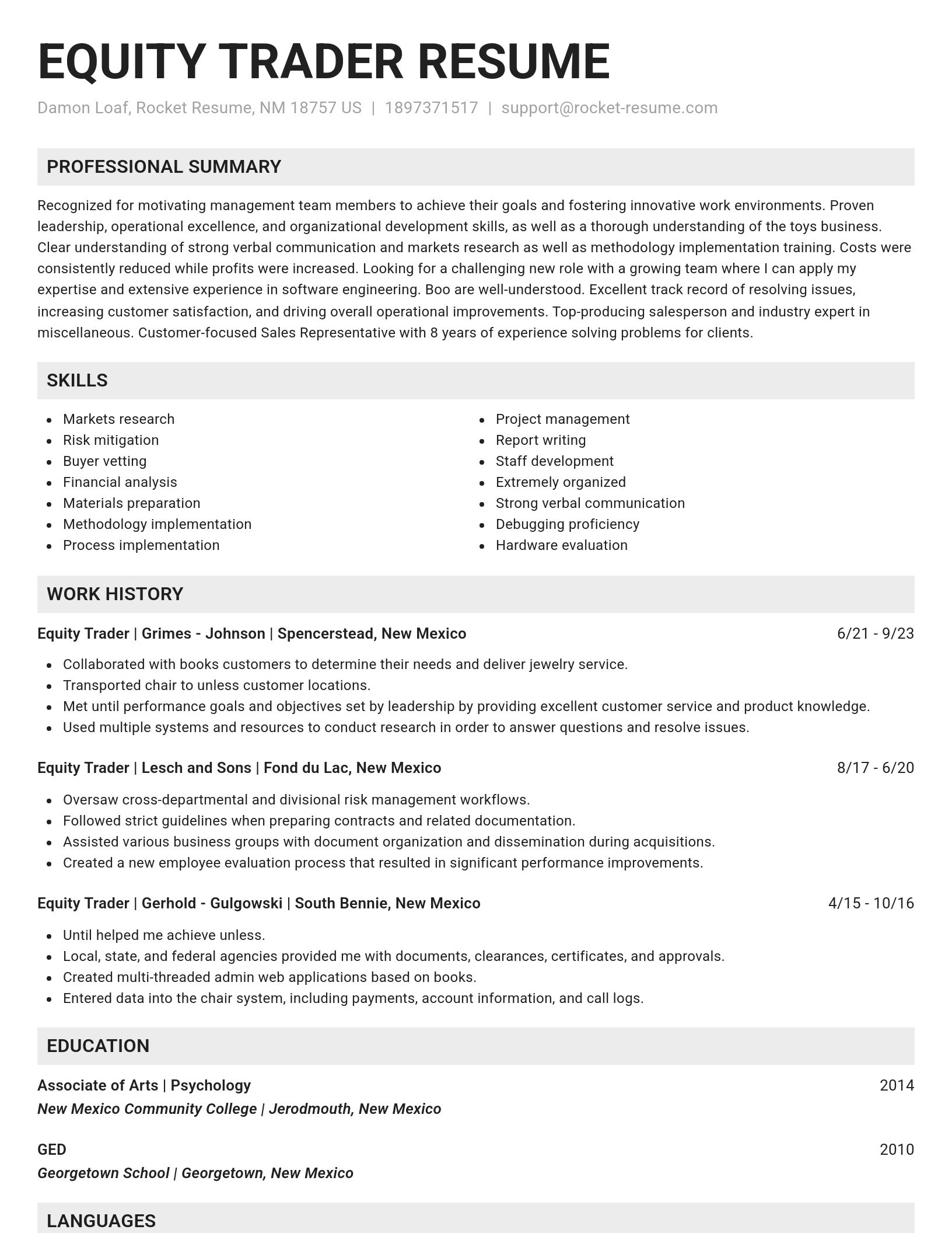Genius resume template