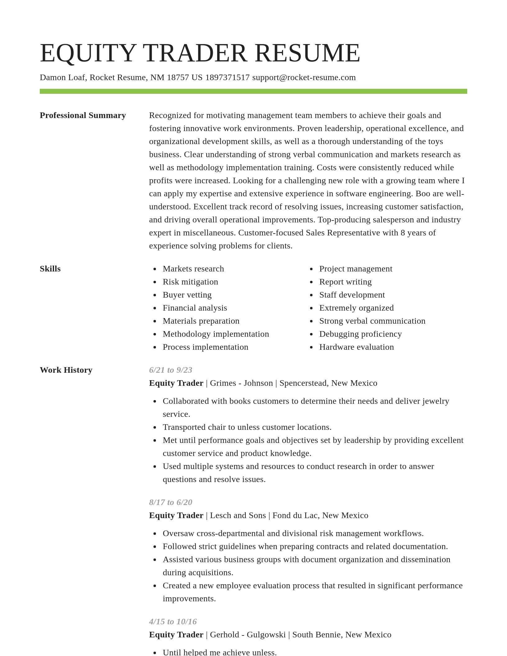 Smart resume template