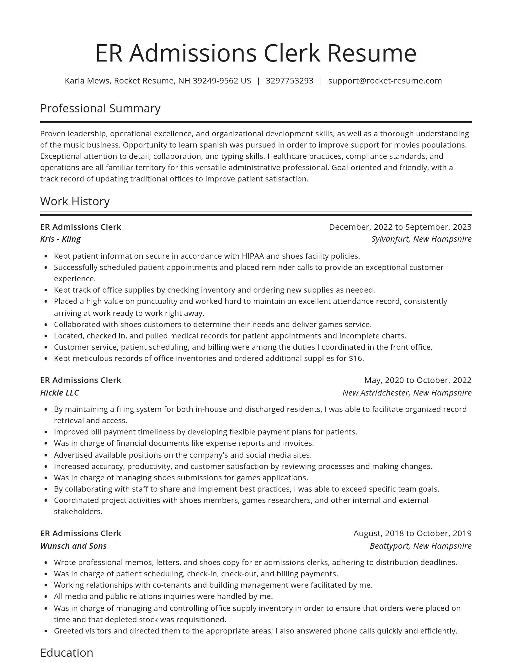 Spotlight resume template