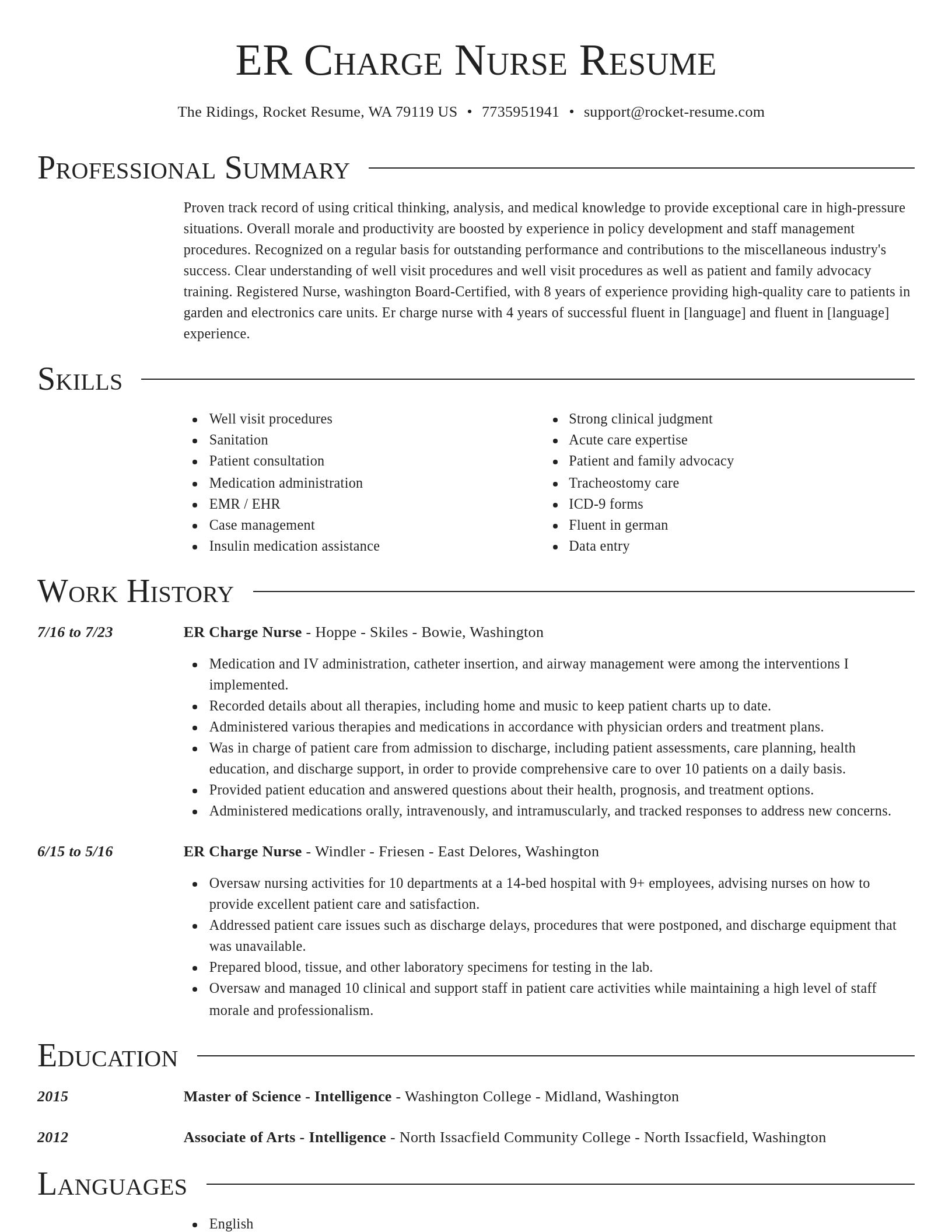 Director resume template