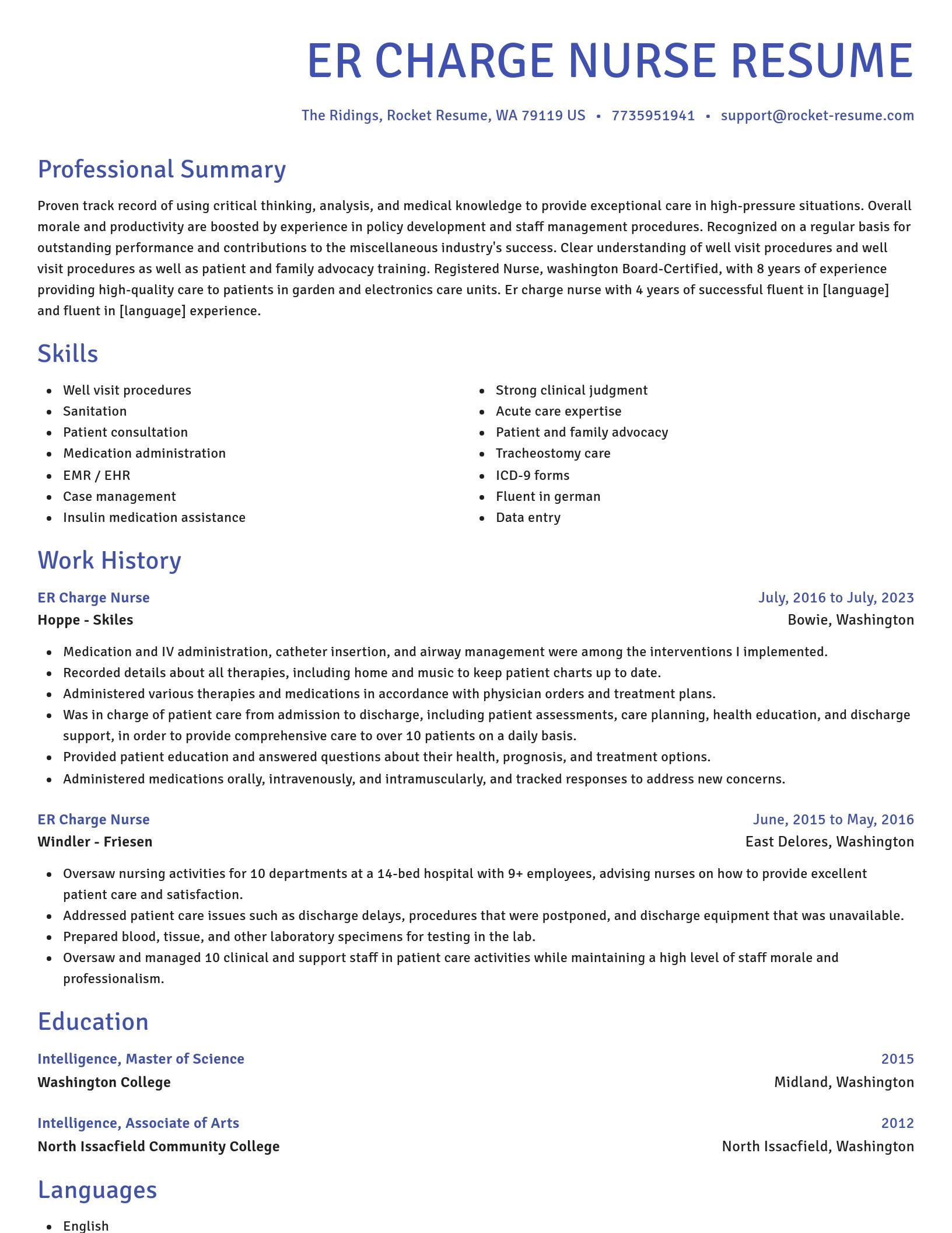 Novel resume template