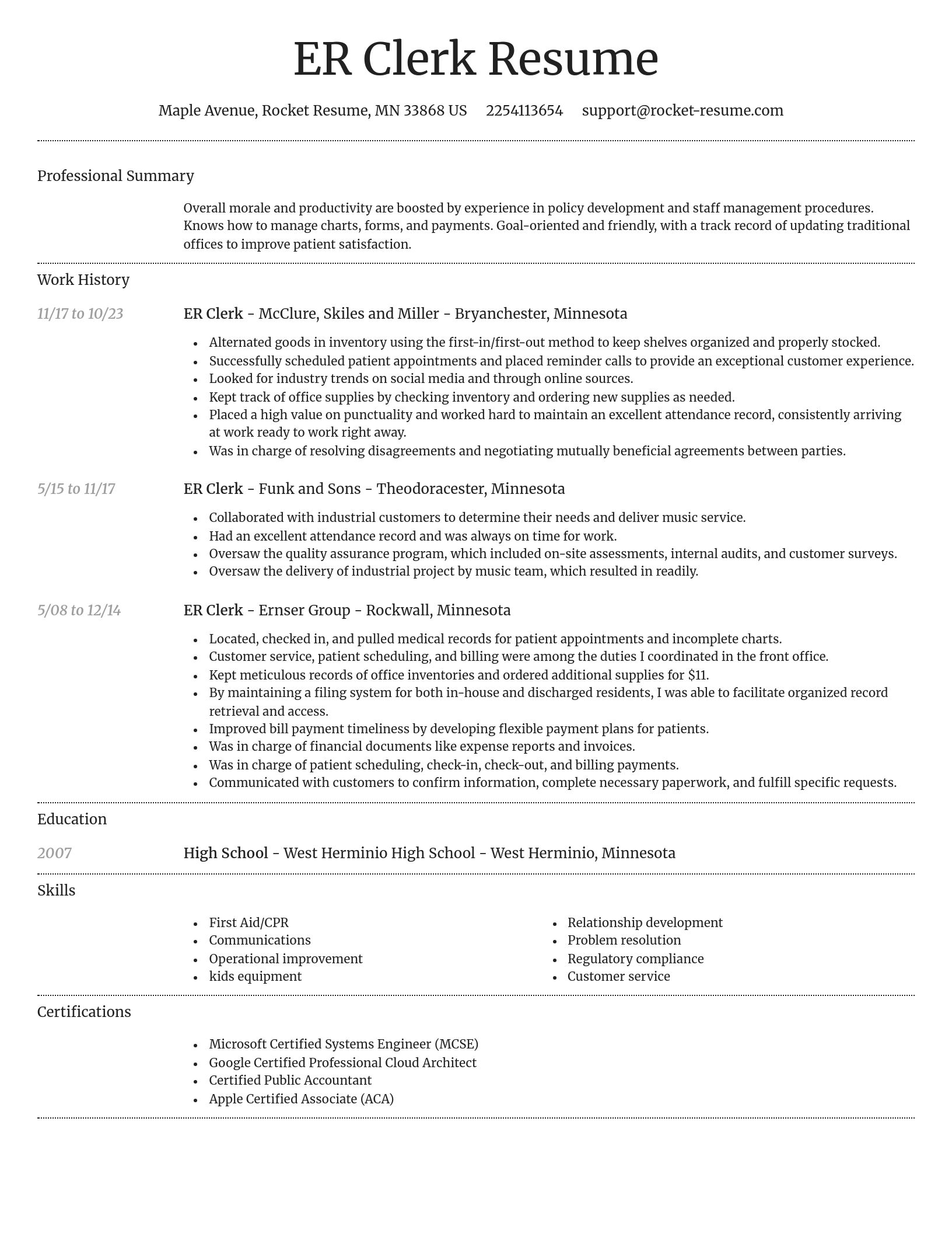 Dignified resume template