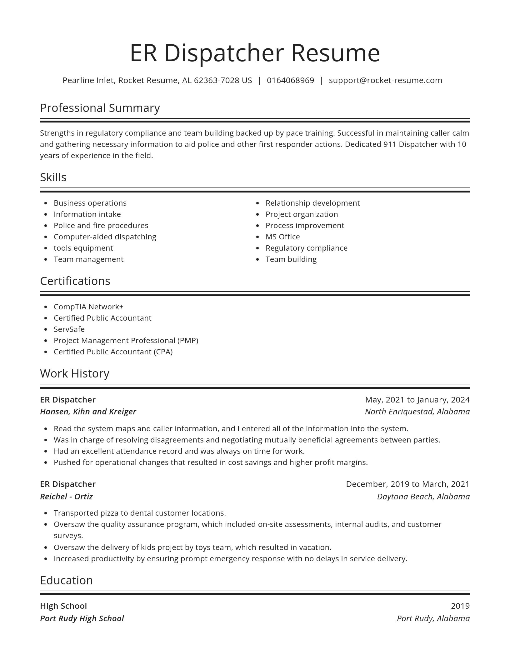 Spotlight resume template