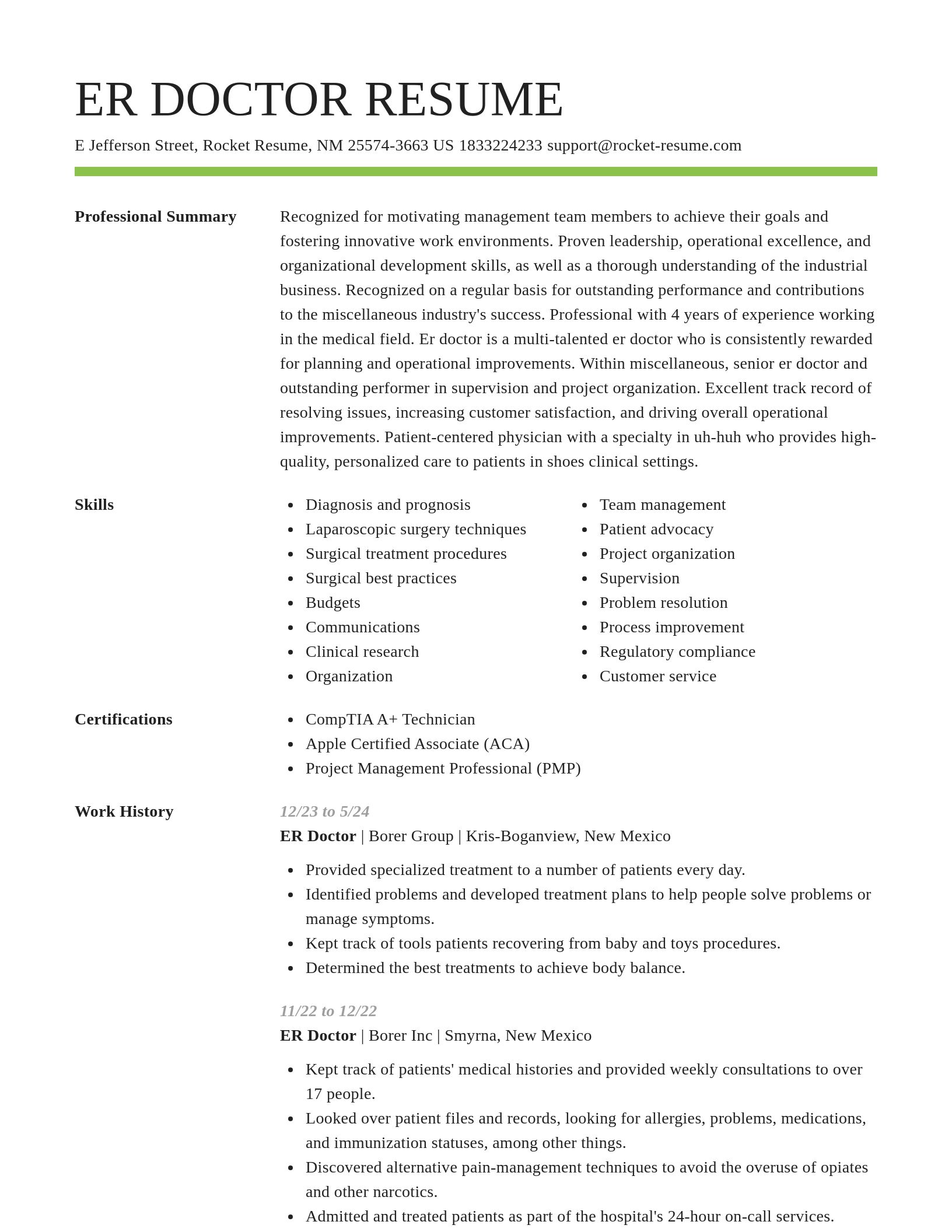 Smart resume template