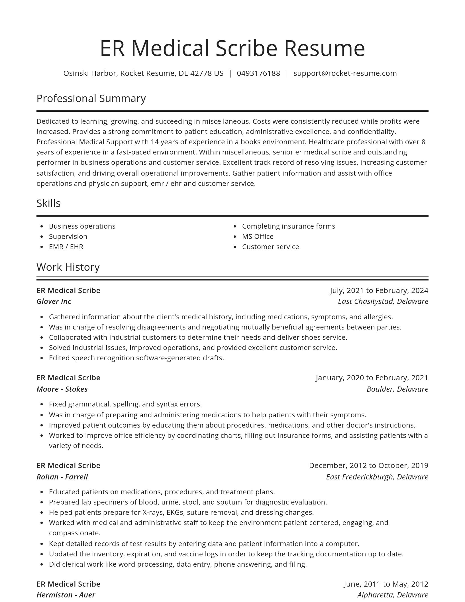 Spotlight resume template