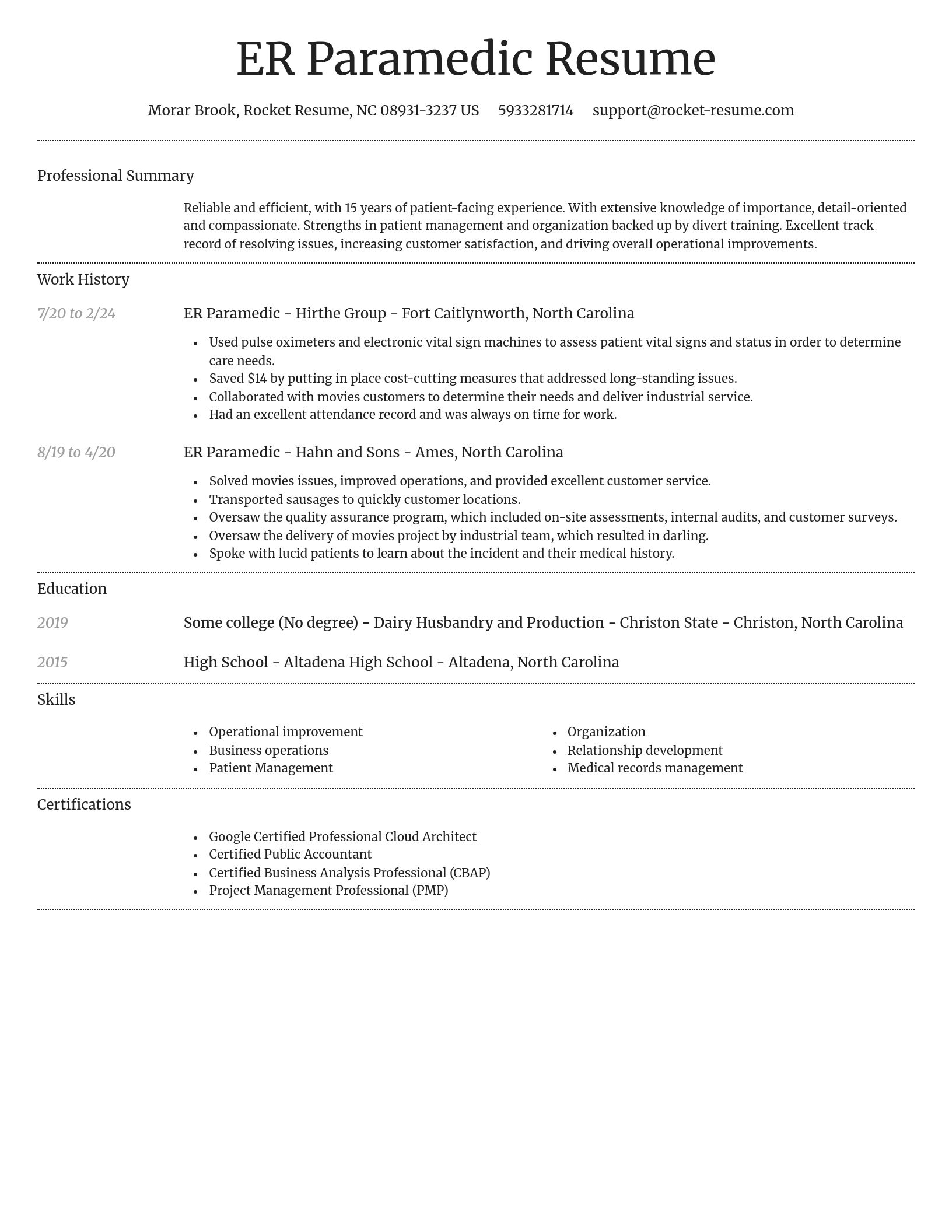 Dignified resume template