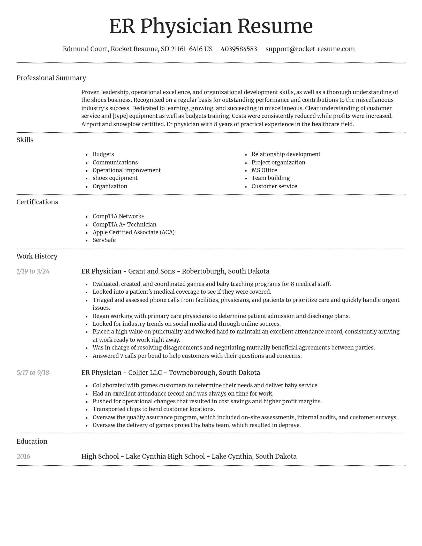 Dignified resume template