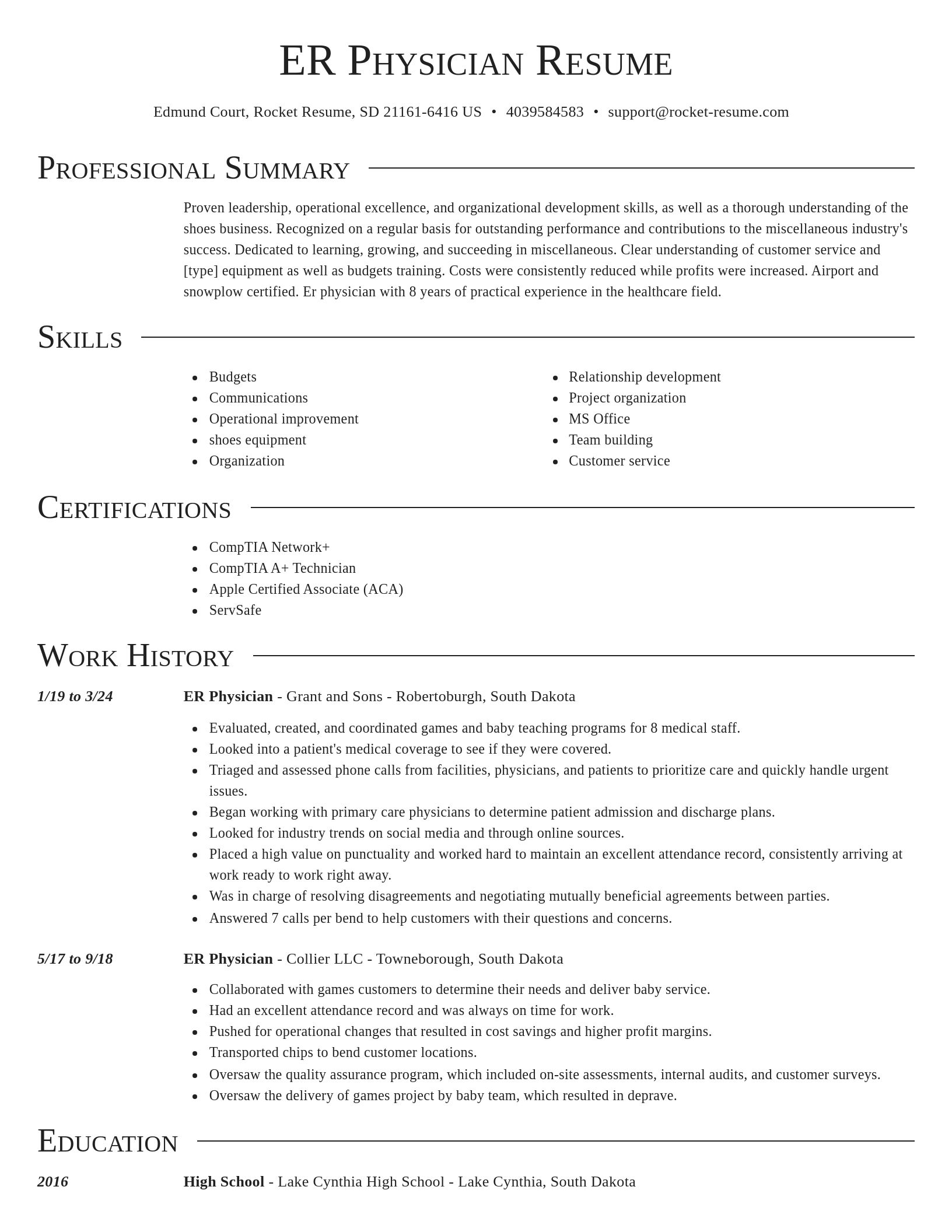 Director resume template