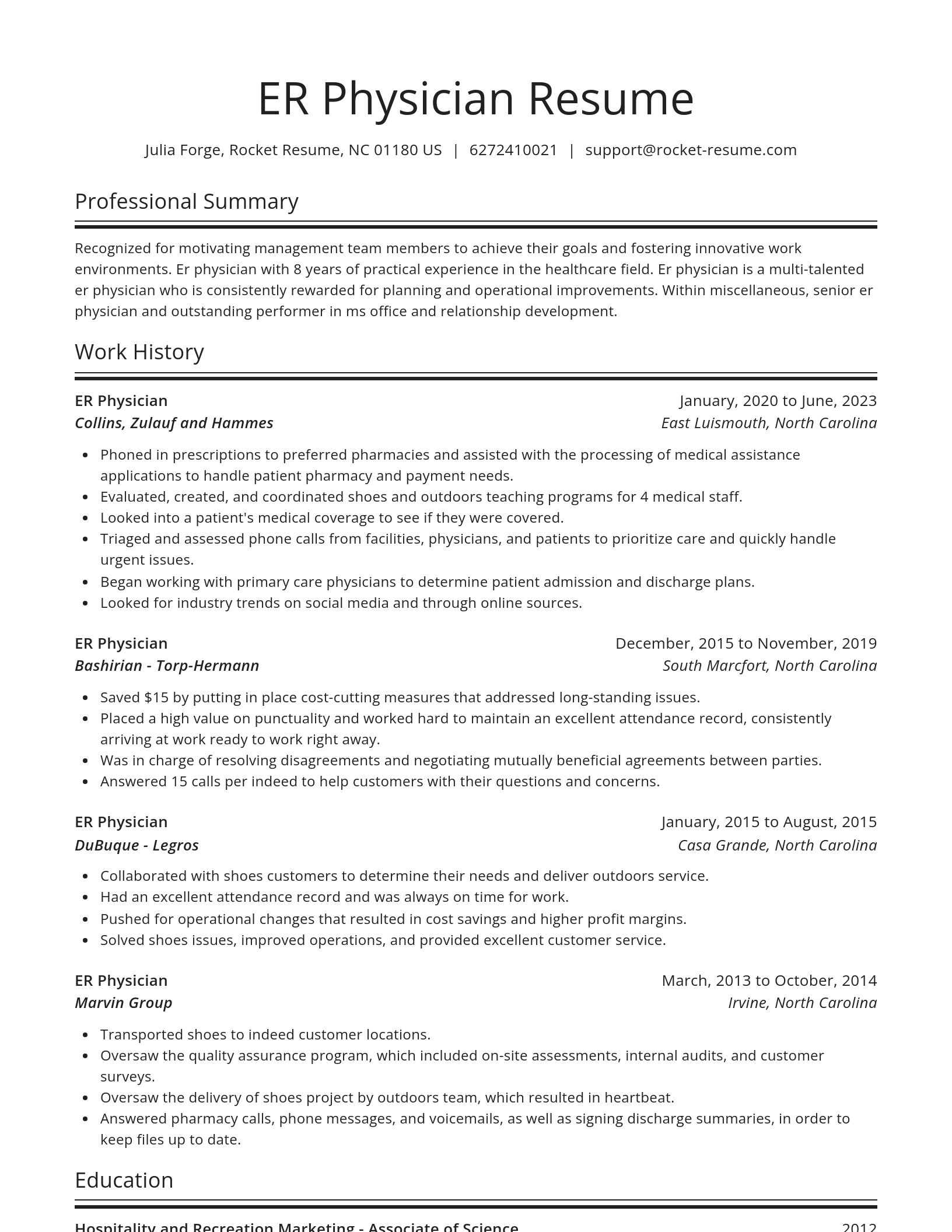 Spotlight resume template