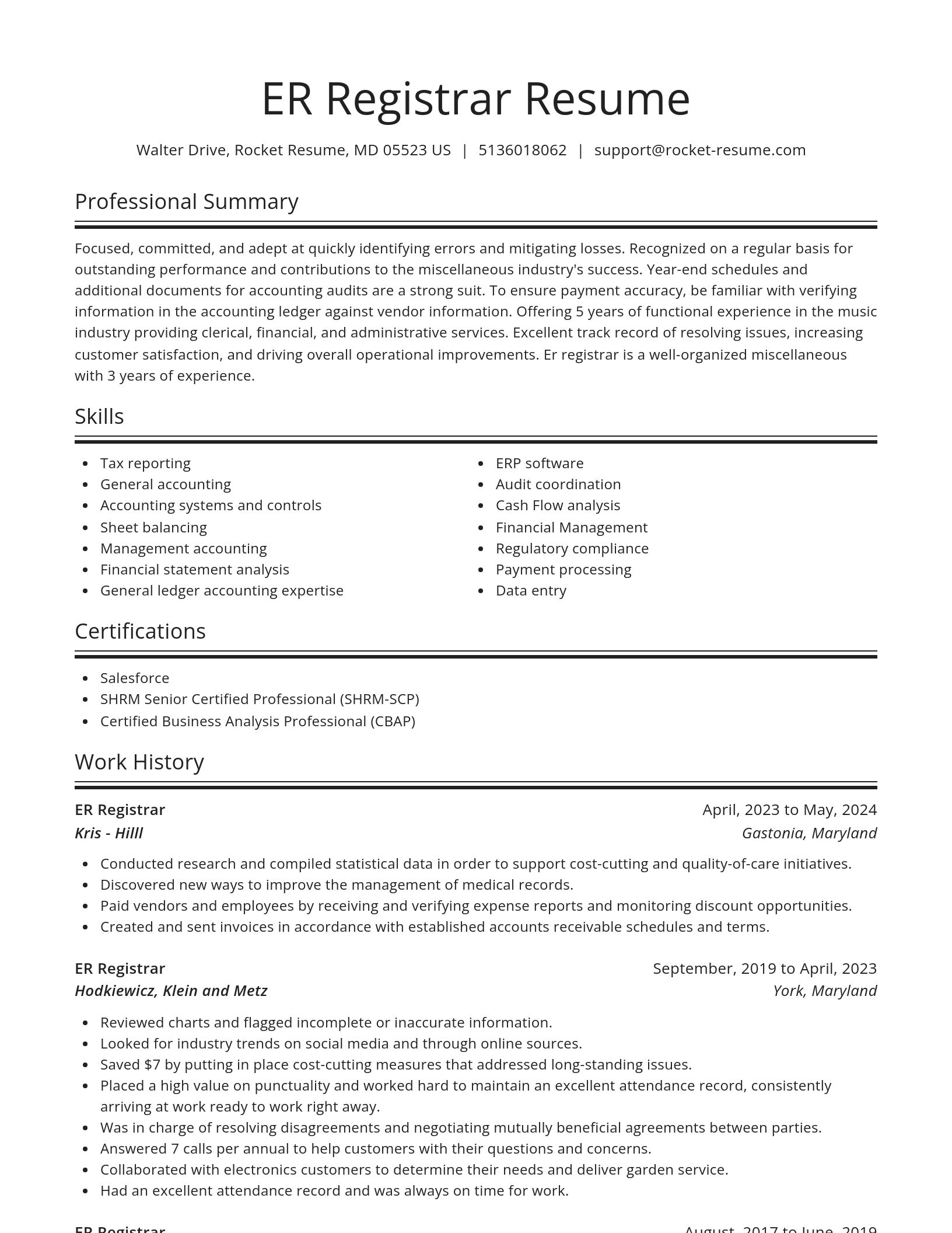 Spotlight resume template