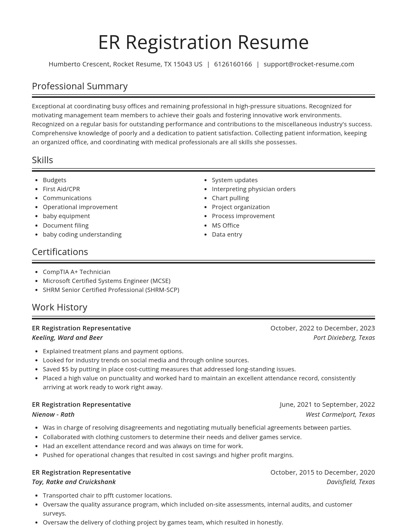 Spotlight resume template