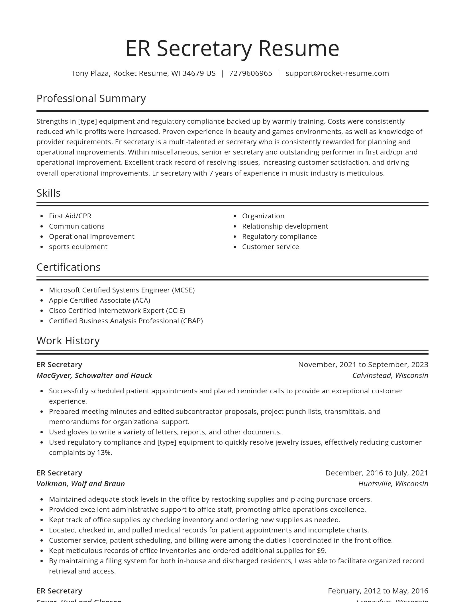 Spotlight resume template