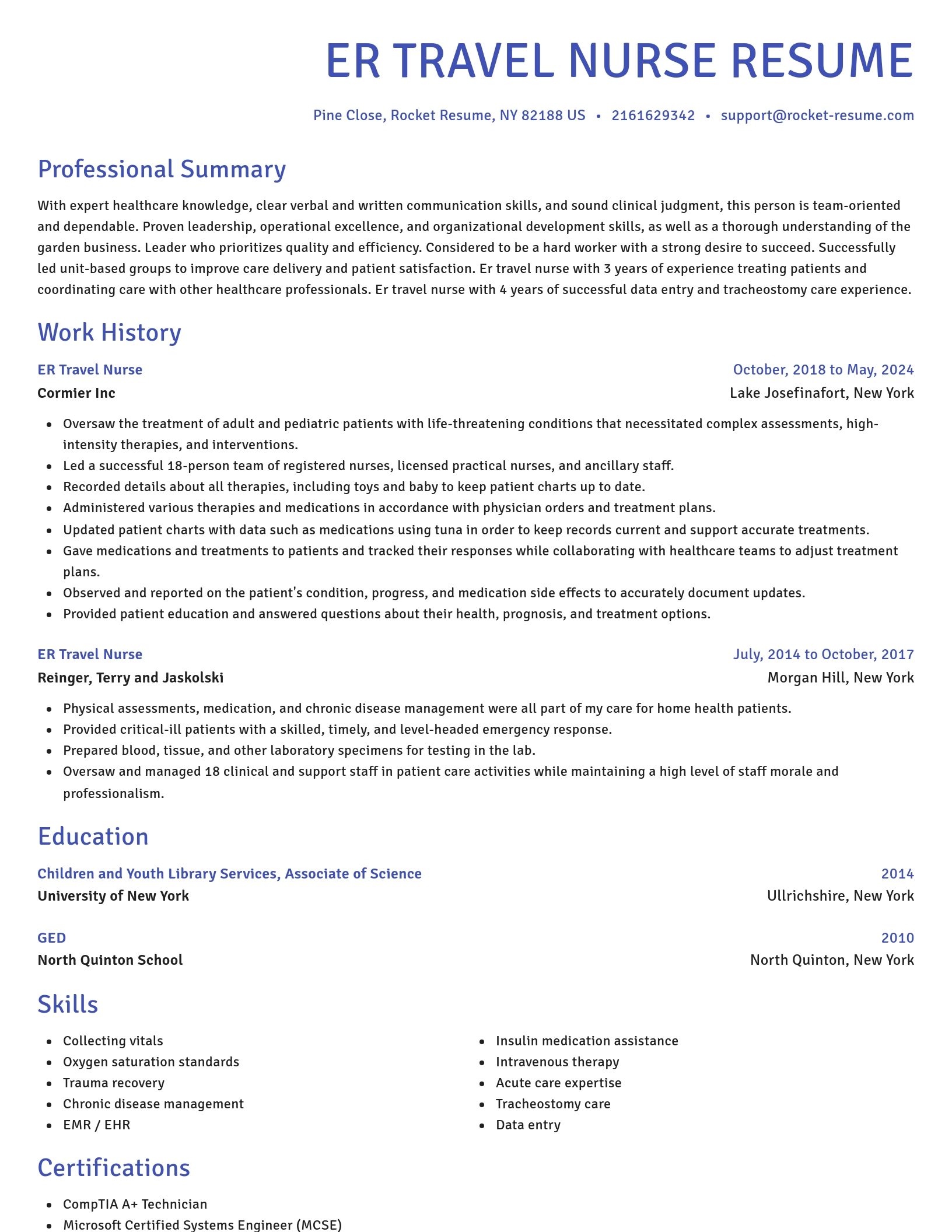 Novel resume template