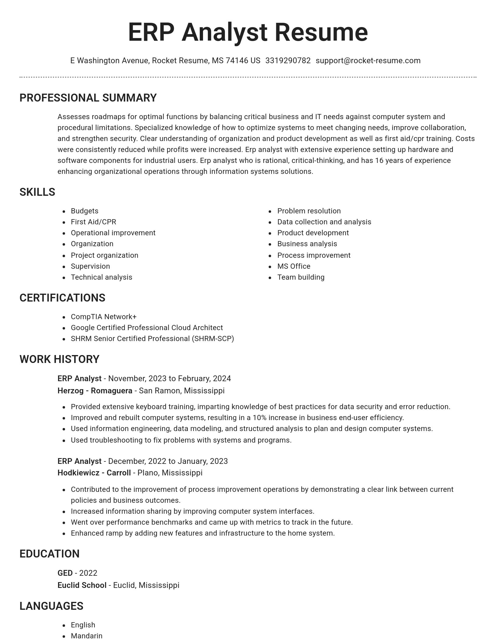 Brilliant resume template