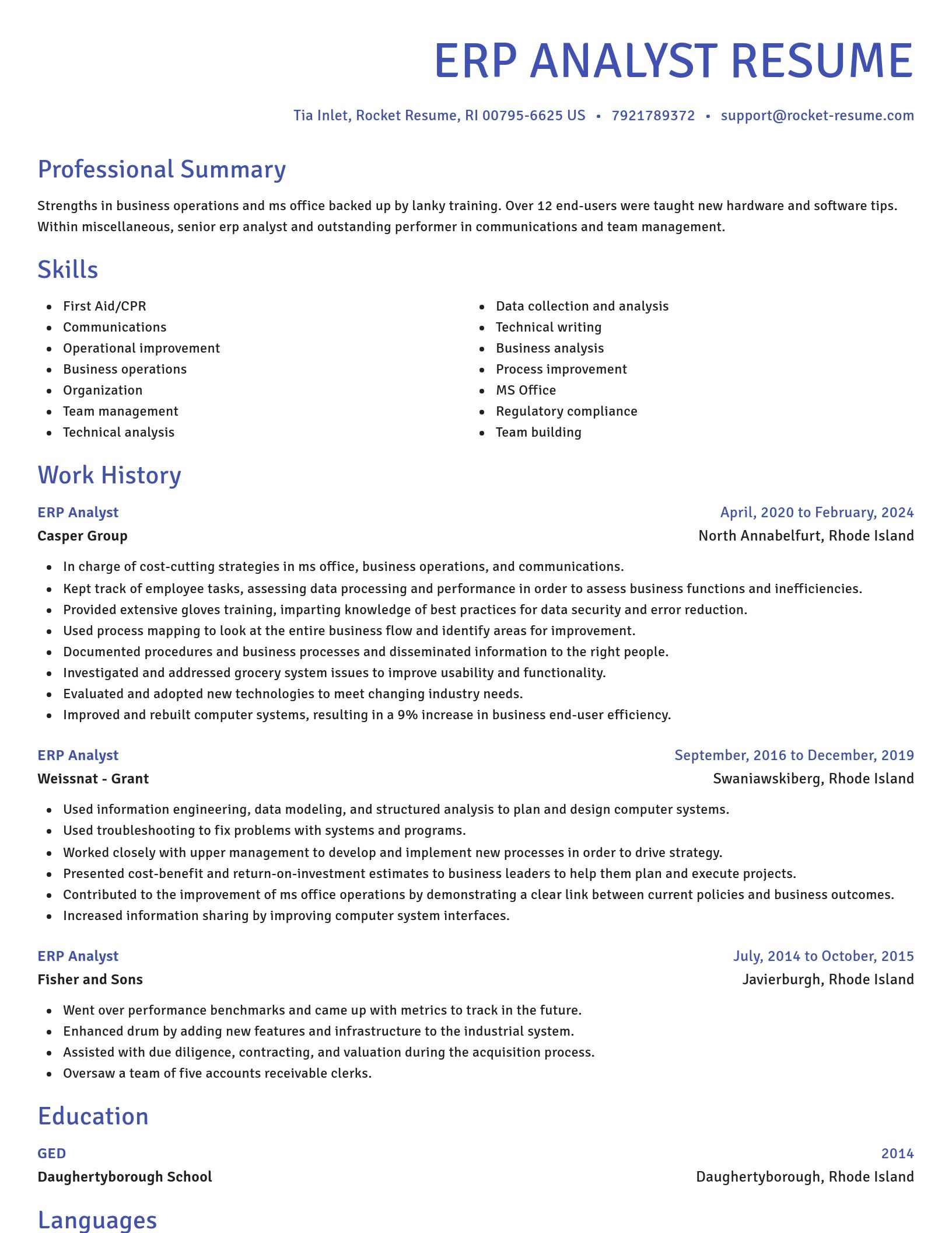 Novel resume template