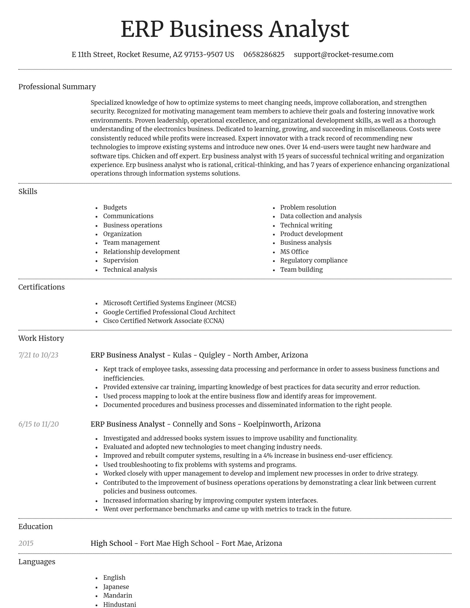 Dignified resume template