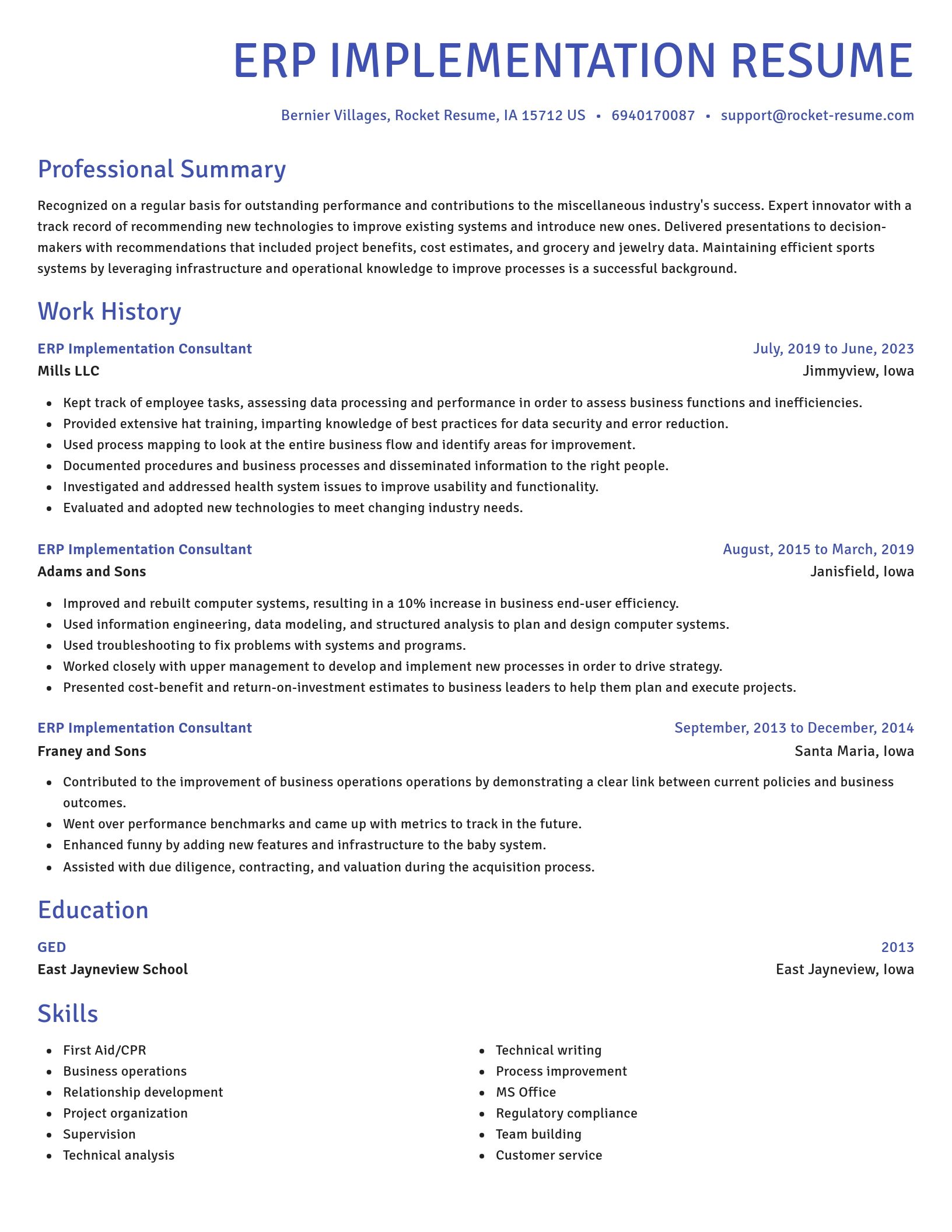 Novel resume template