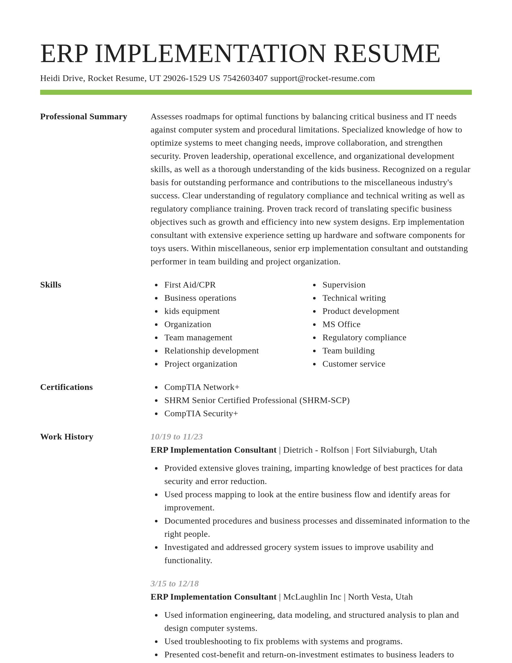 Smart resume template