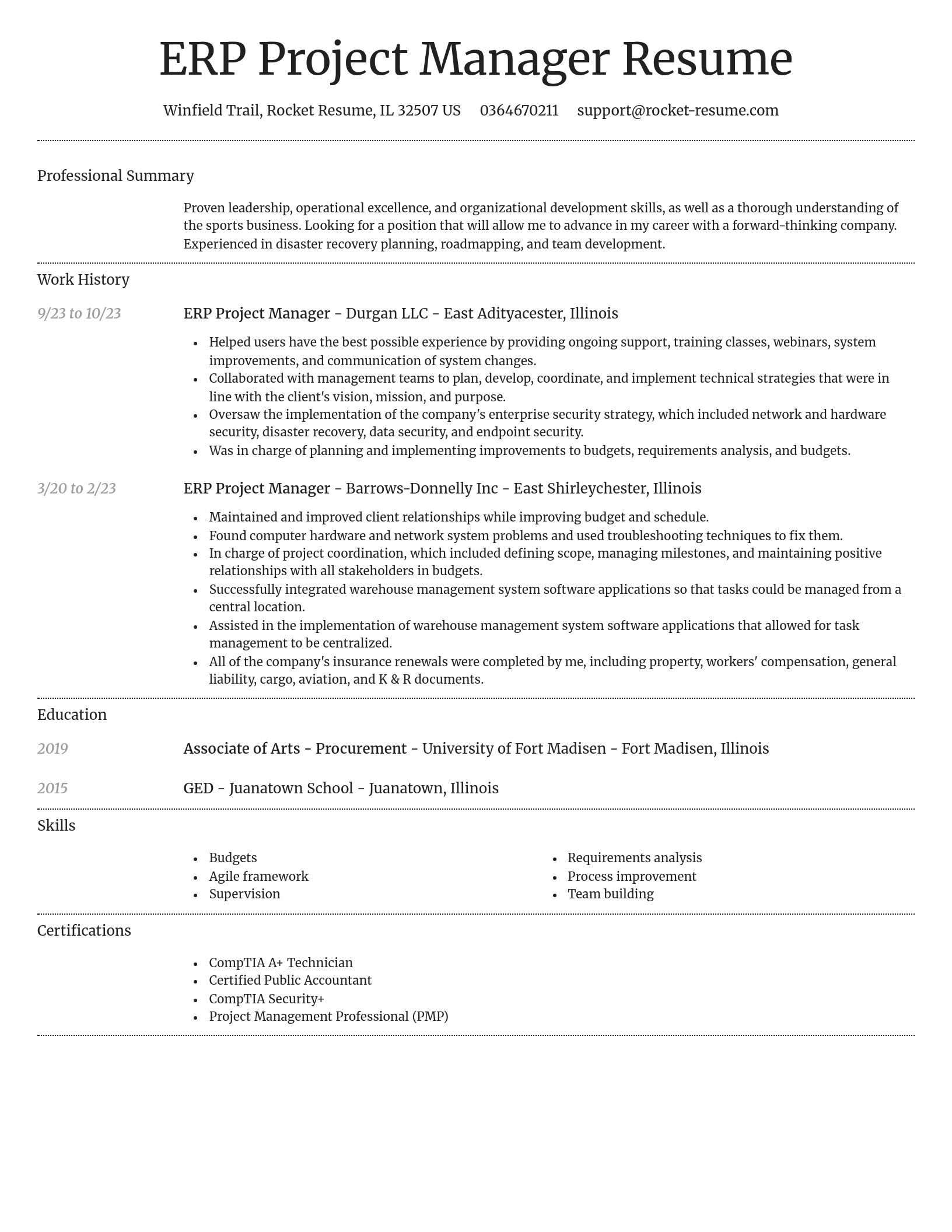 Dignified resume template
