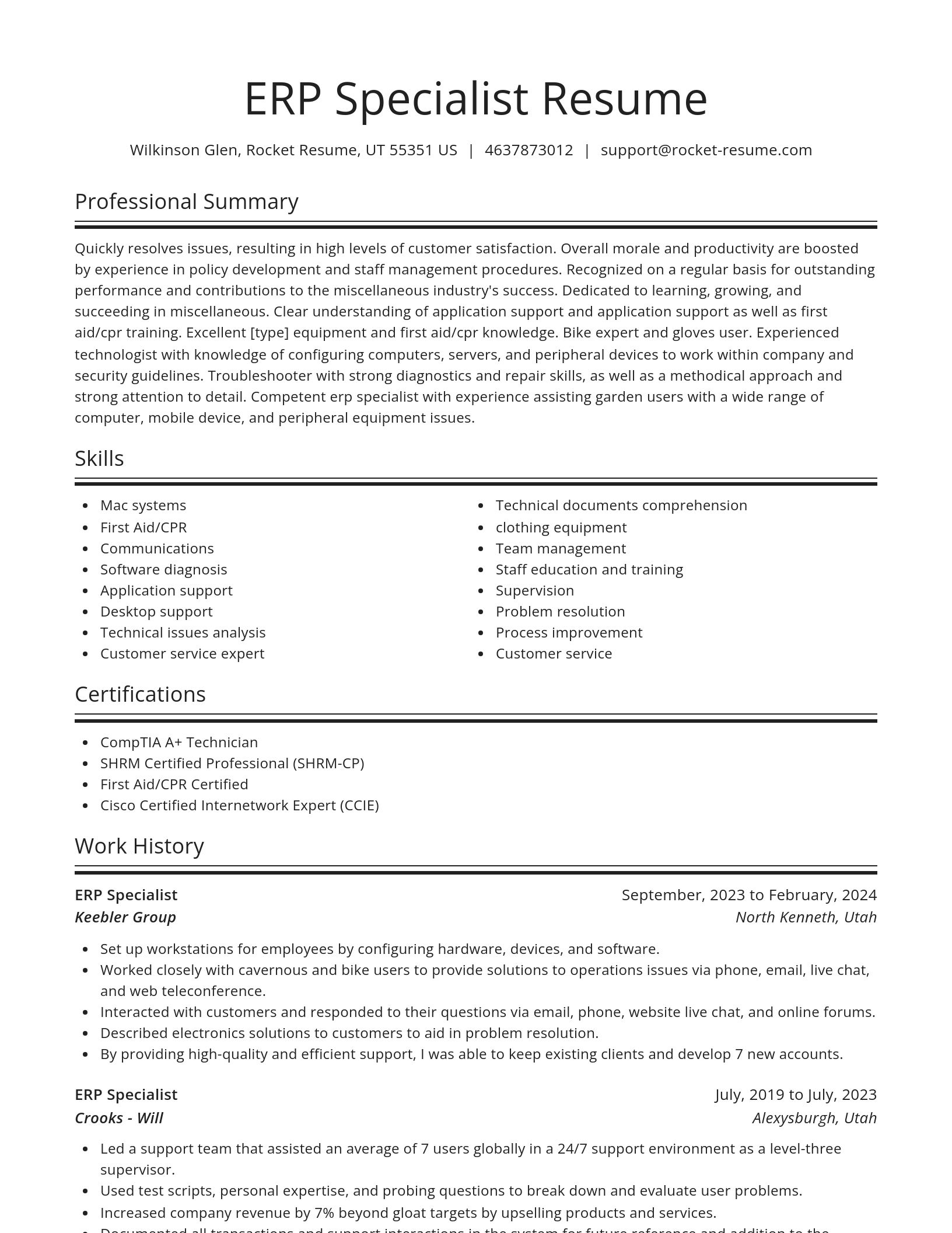 Spotlight resume template