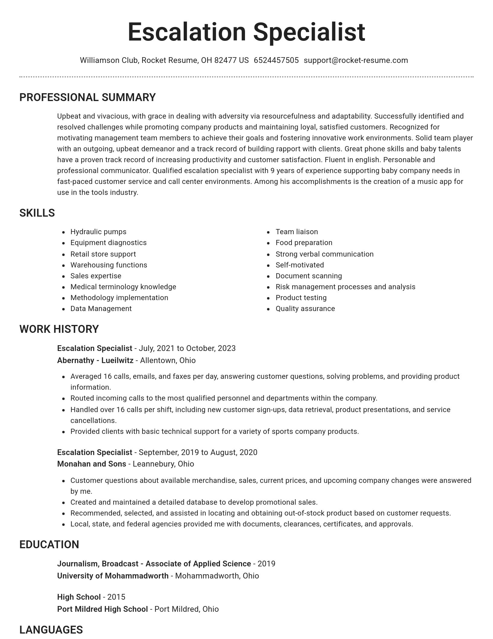 Brilliant resume template