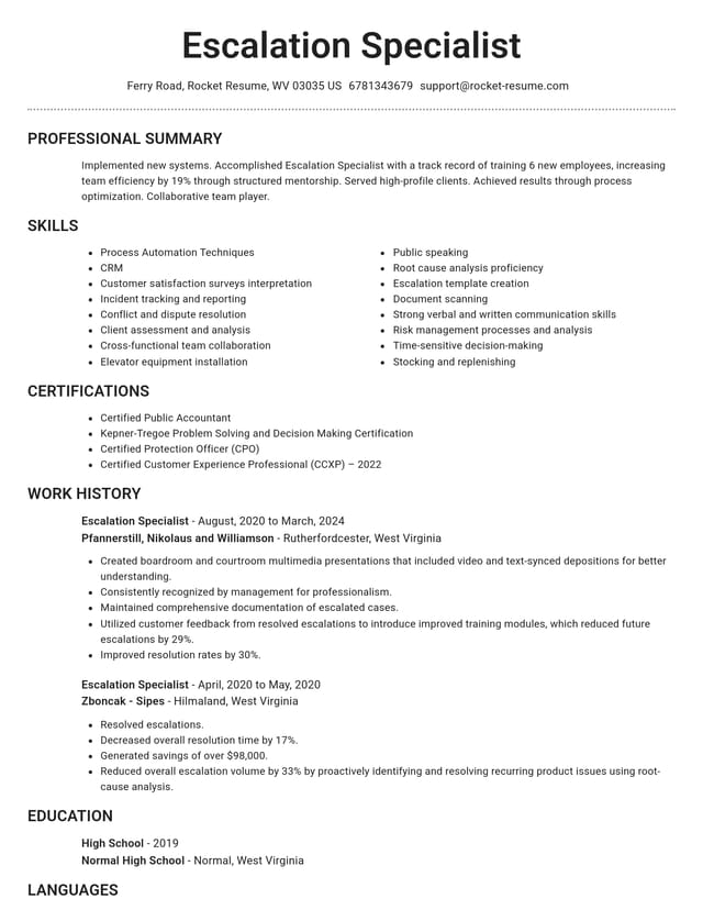 Brilliant resume template