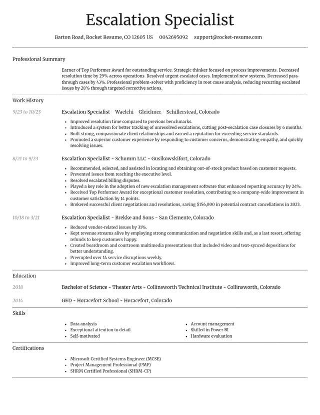 Dignified resume template