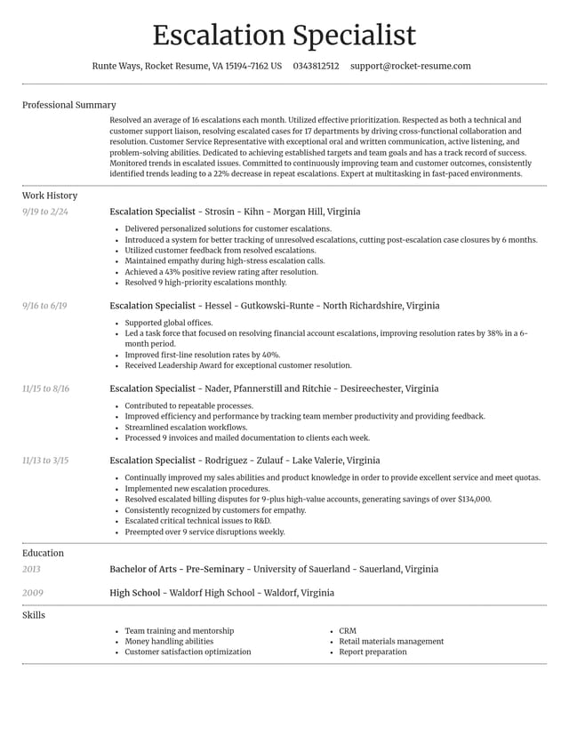 Dignified resume template