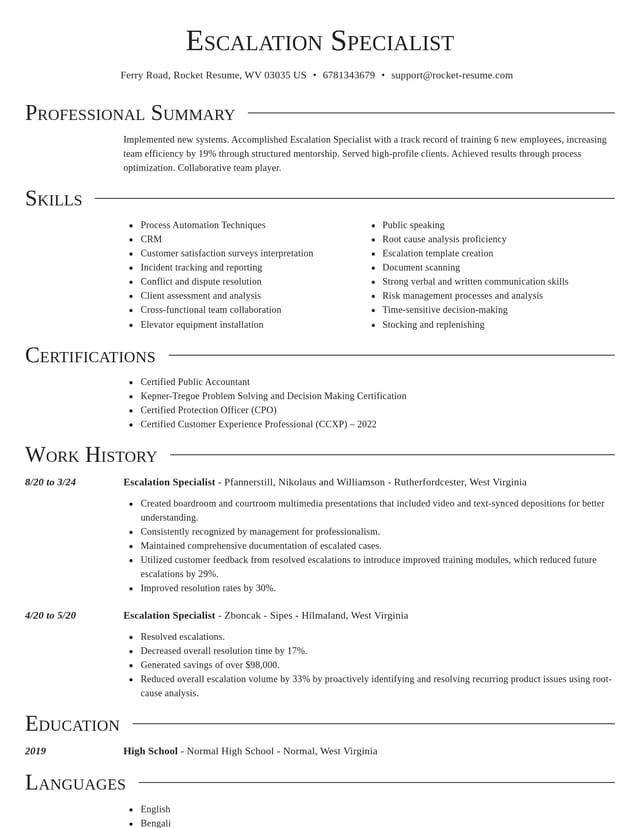 Director resume template