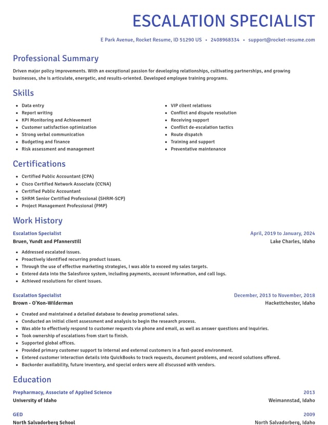 Novel resume template