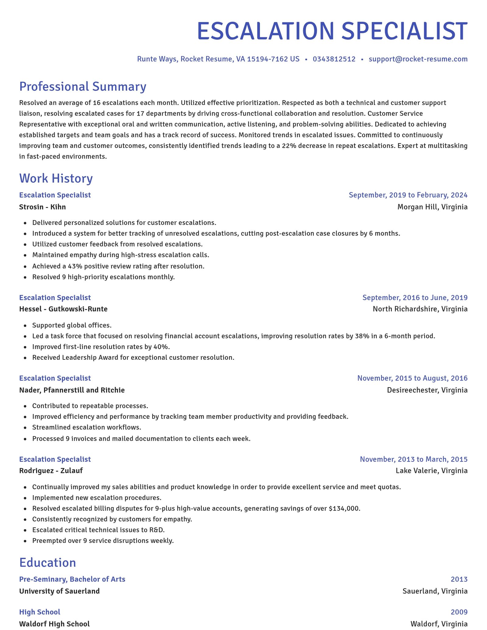 Novel resume template