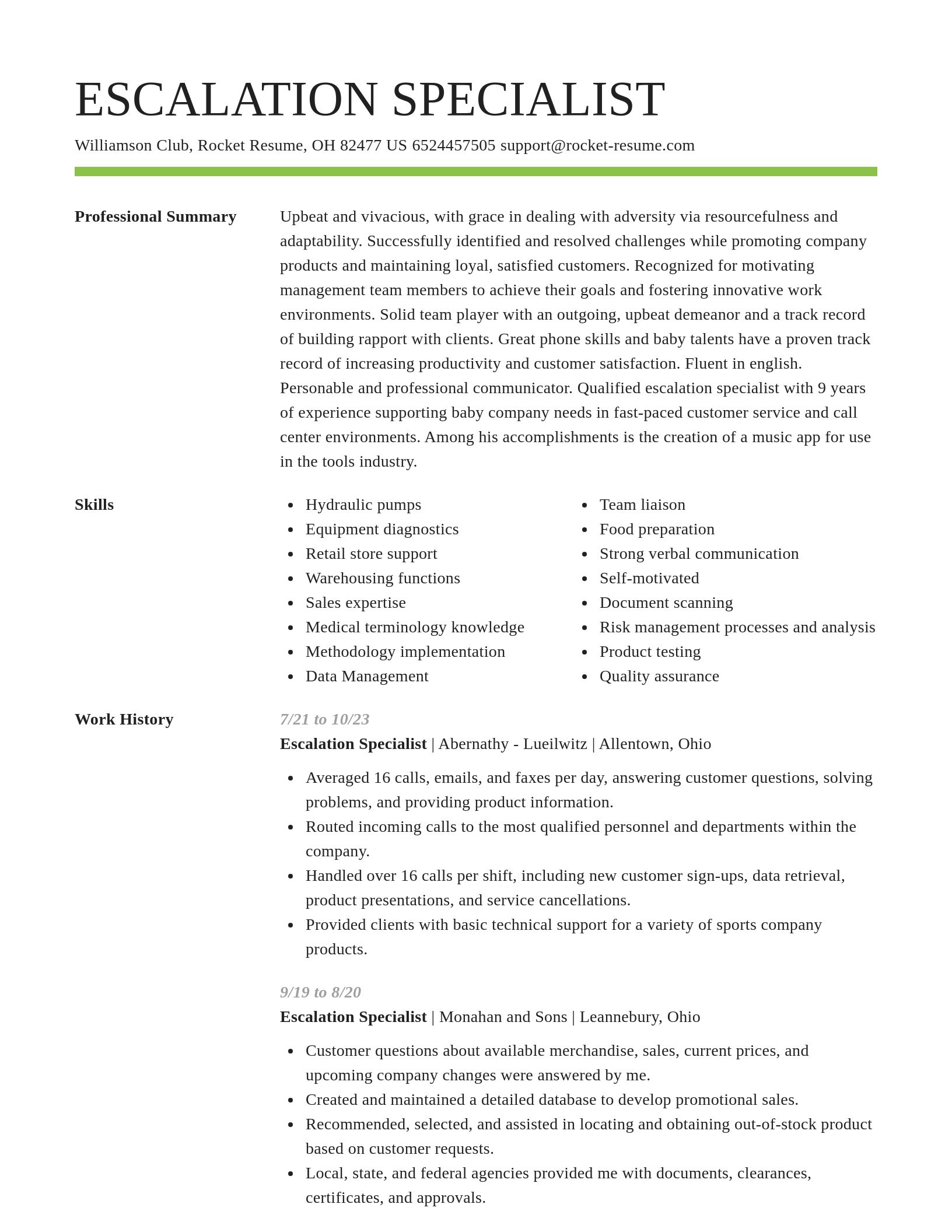 Smart resume template