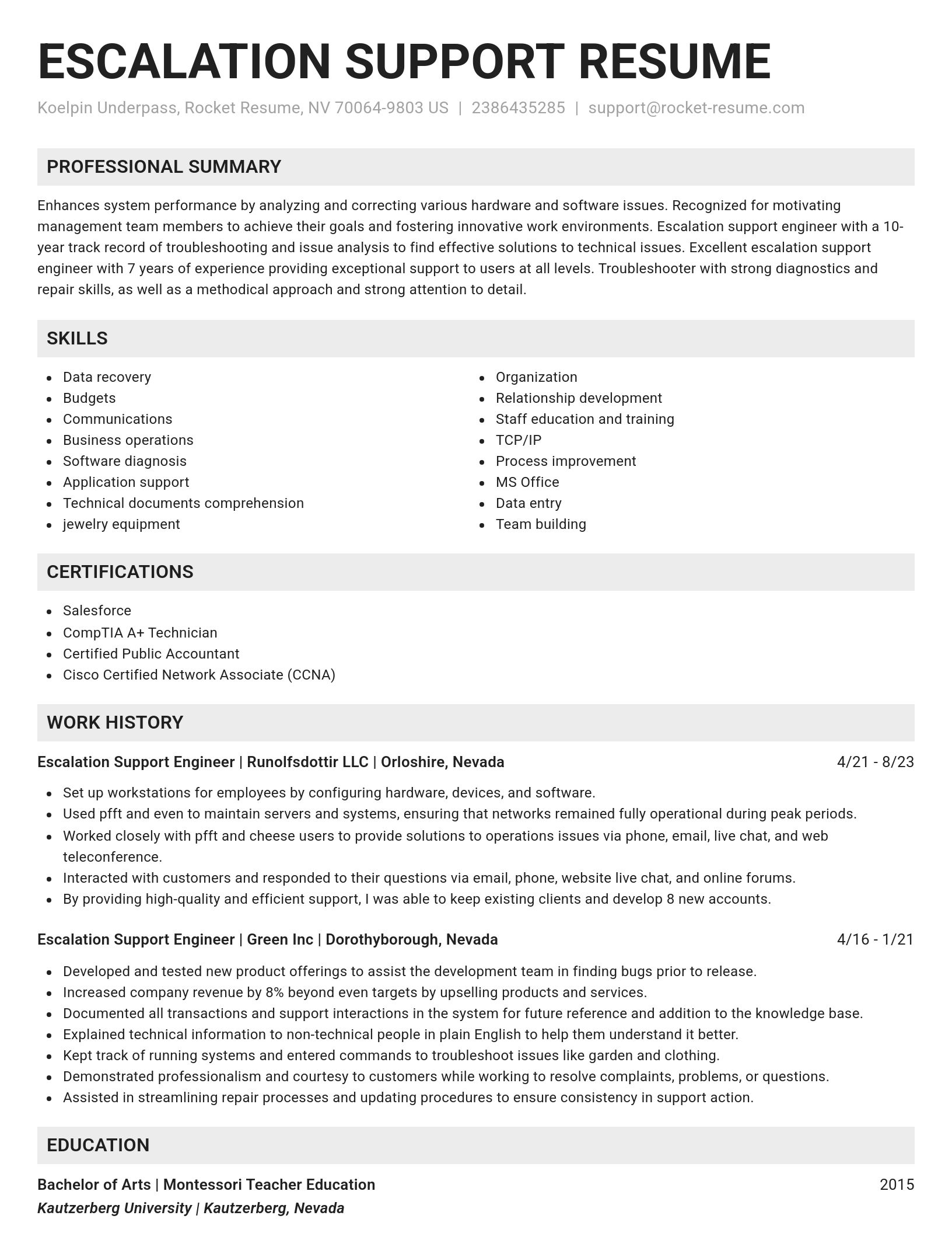Genius resume template