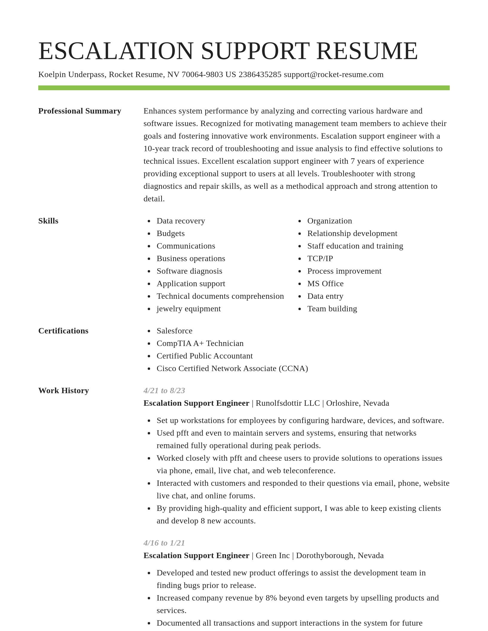 Smart resume template