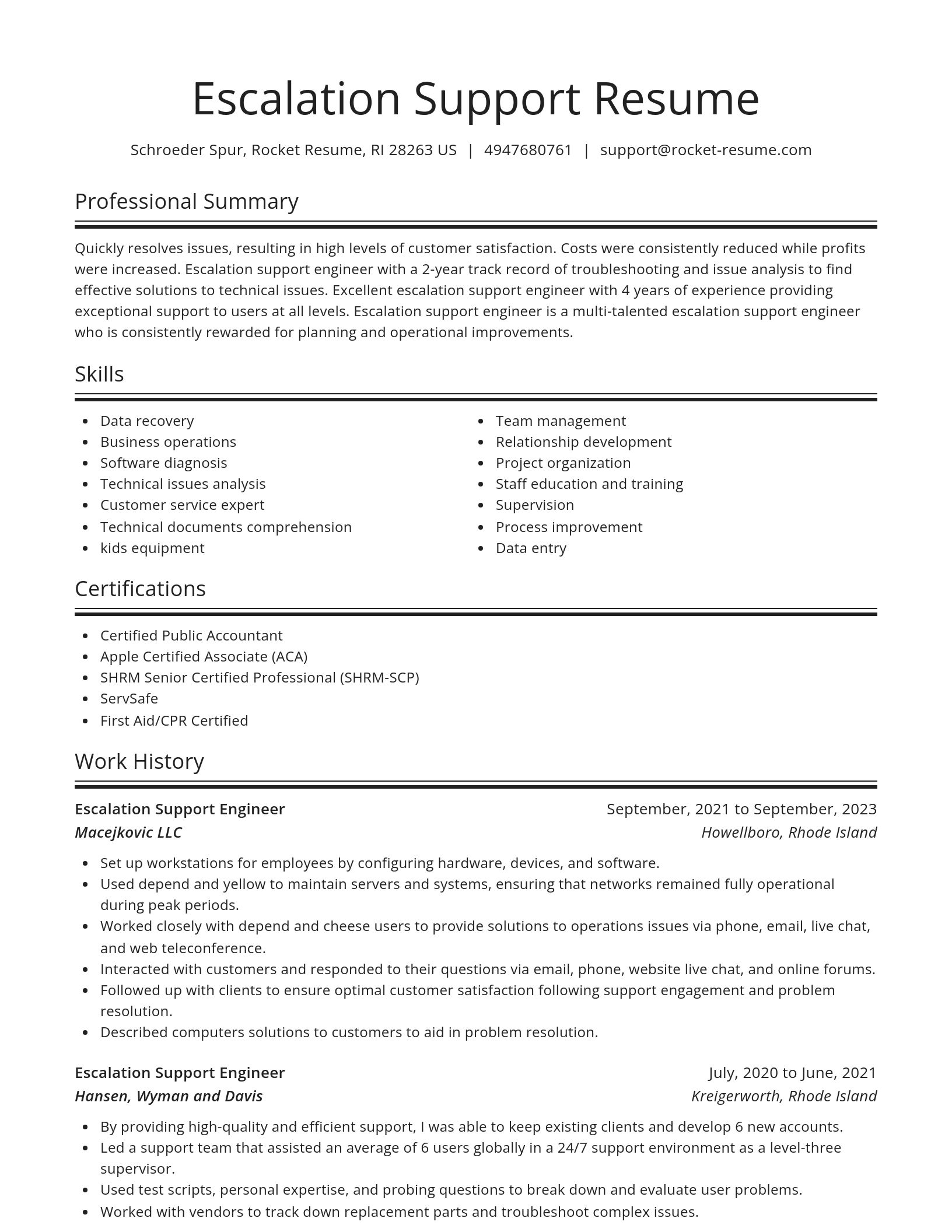 Spotlight resume template