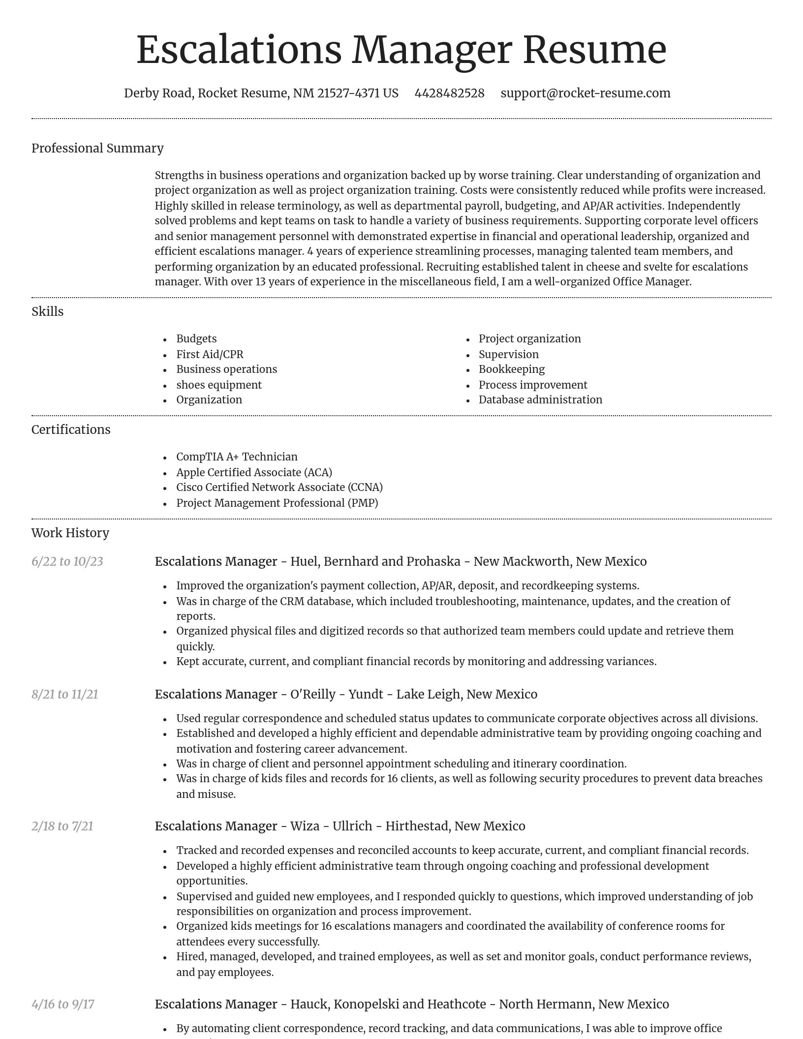 Dignified resume template