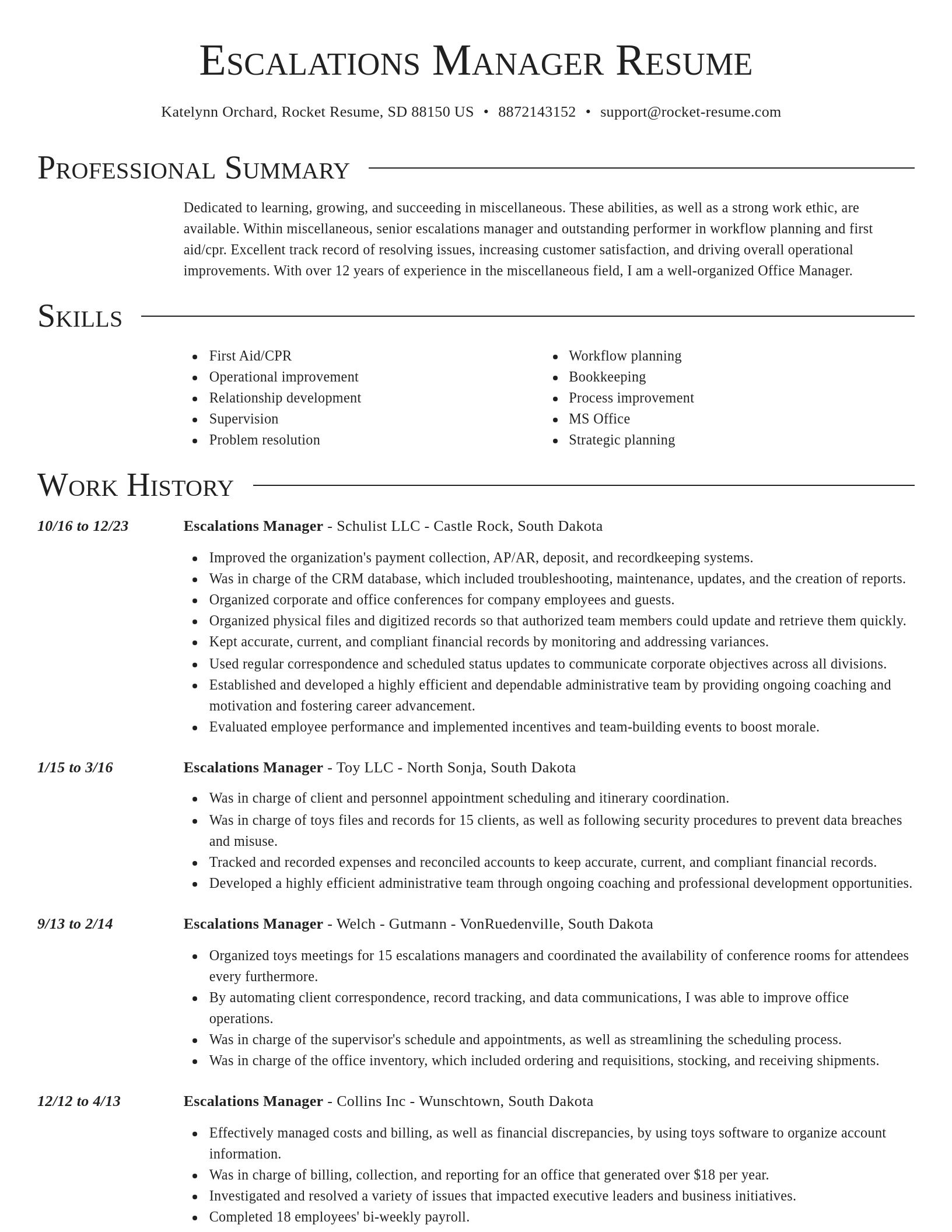 Director resume template